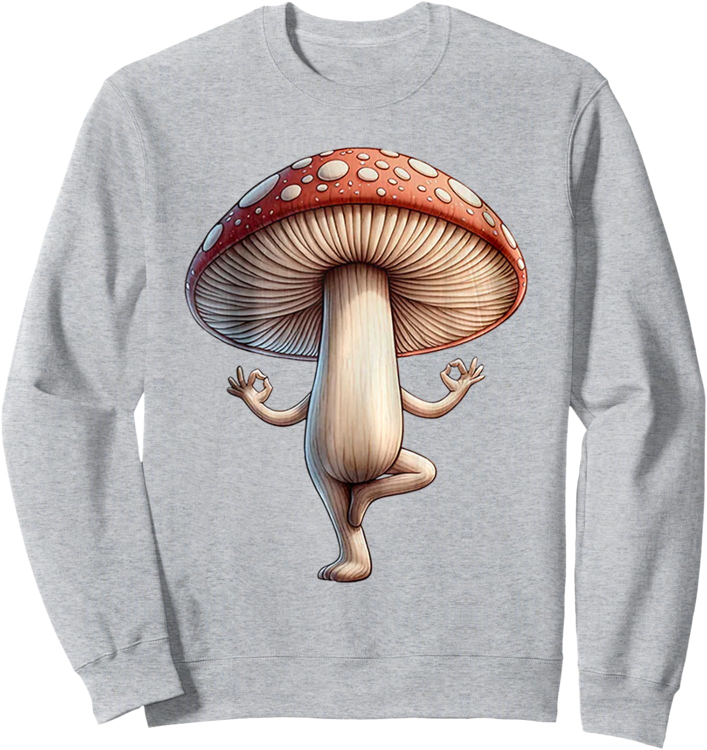 Funny Yoga Mushroom Sweatshirt - Sweatshirt | Ash