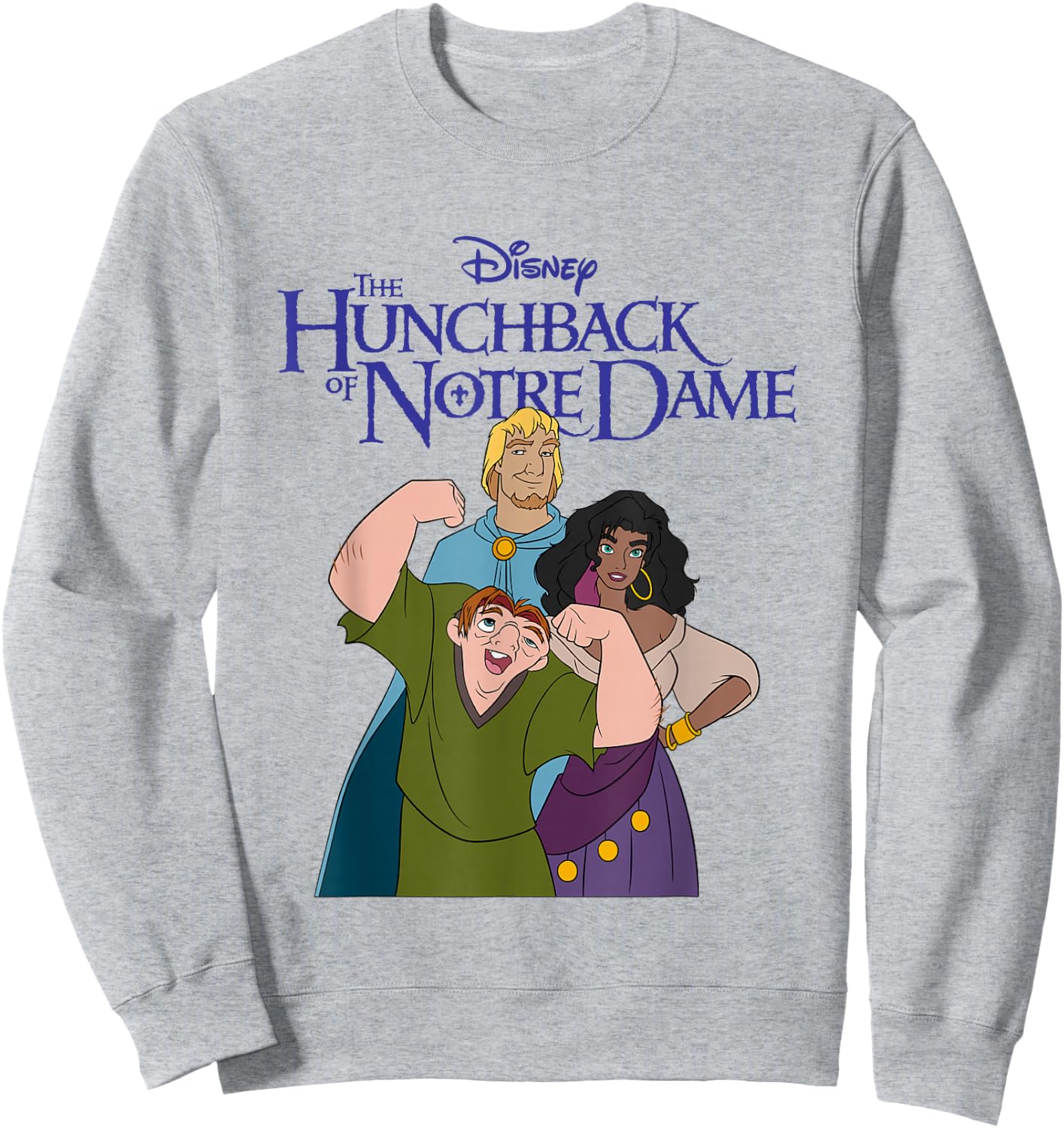 Disney The Hunchback of Notre Dame Group Shot Chest Poster Sweatshirt - Sweatshirt | Ash