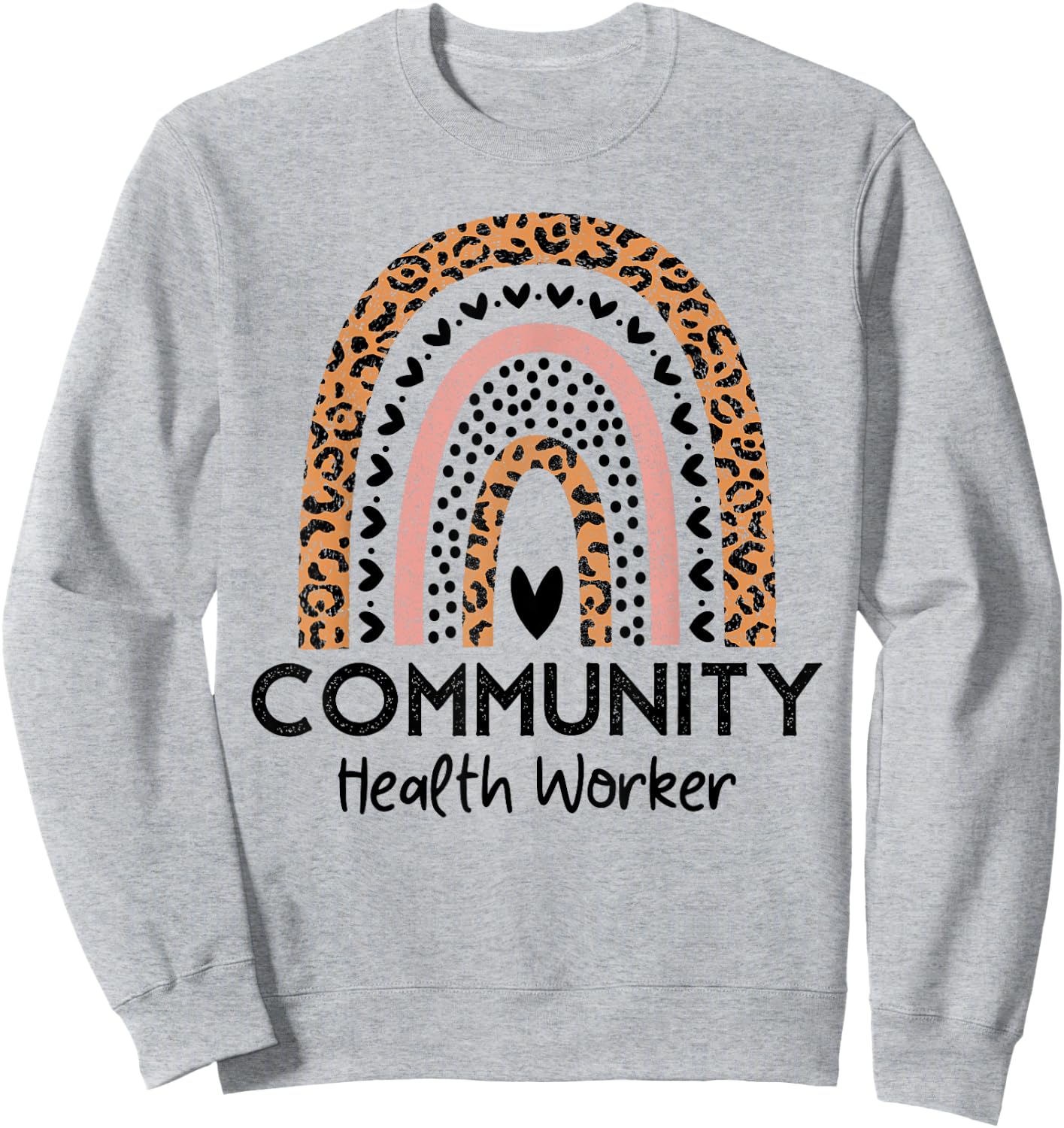 Rainbow Leopard Community Health Worker Women Social Worker Sweatshirt - Sweatshirt | Ash