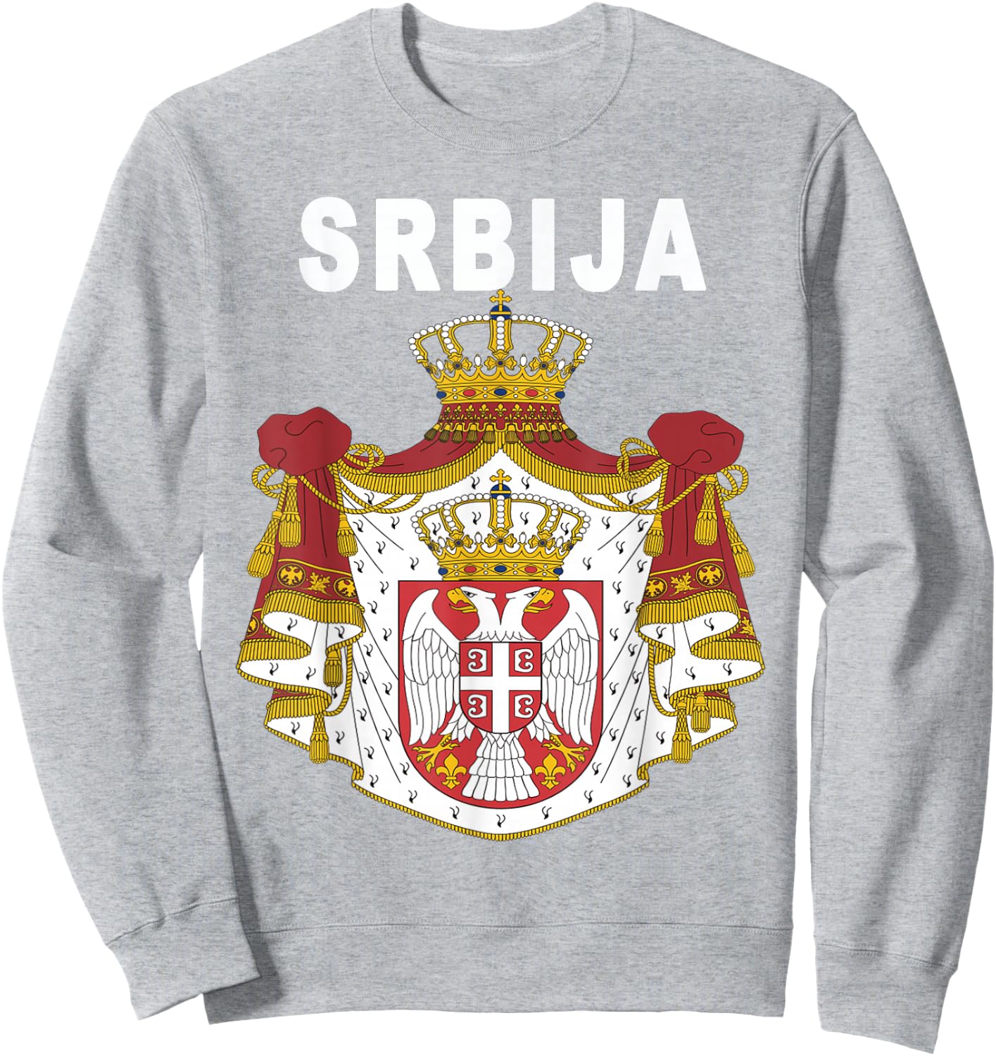 Serbian Srbija National Emblem Sweatshirt - Sweatshirt | Ash