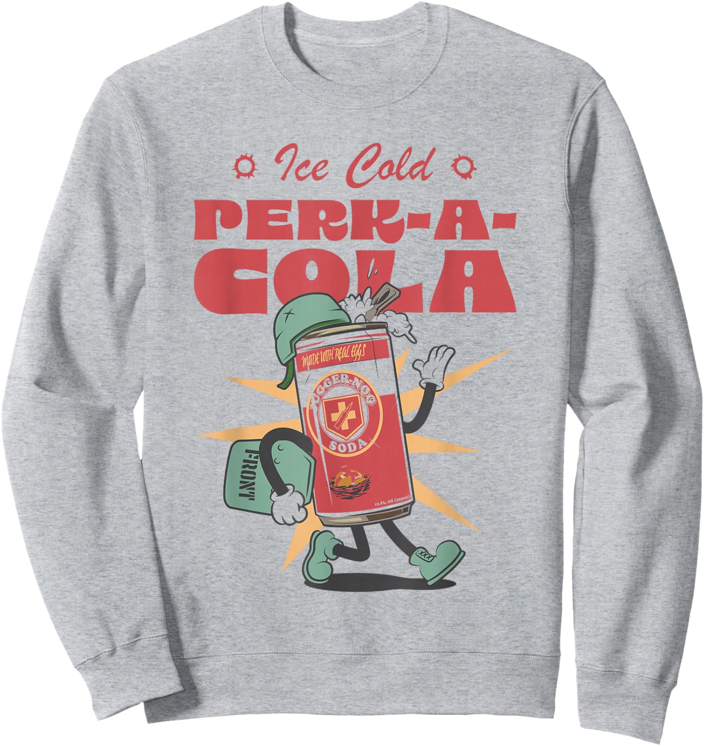 Call of Duty Ice-Cold Juggernog Perk-A-Cola Can Video Game Sweatshirt - Sweatshirt | Ash