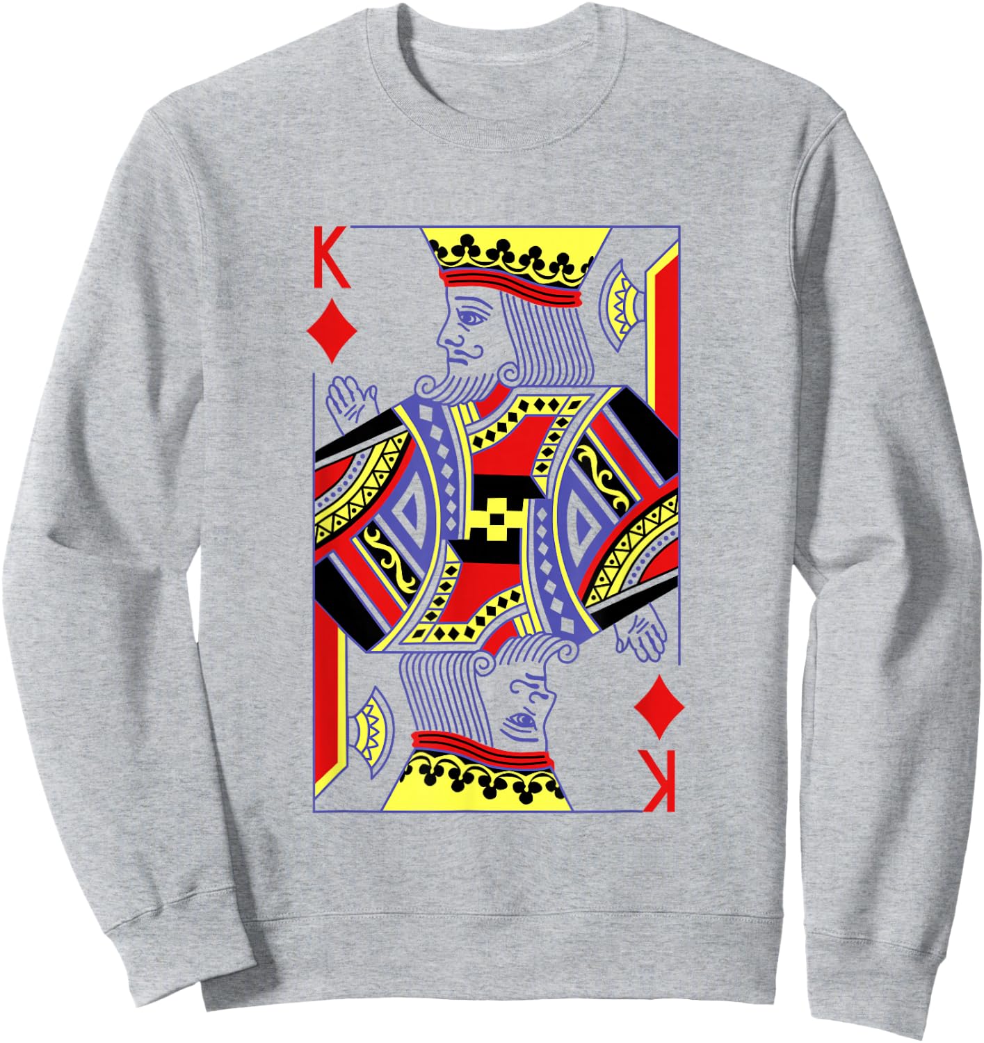 King Of Diamonds Royal Flush Costume Halloween Poker Casino Sweatshirt - Sweatshirt | Ash