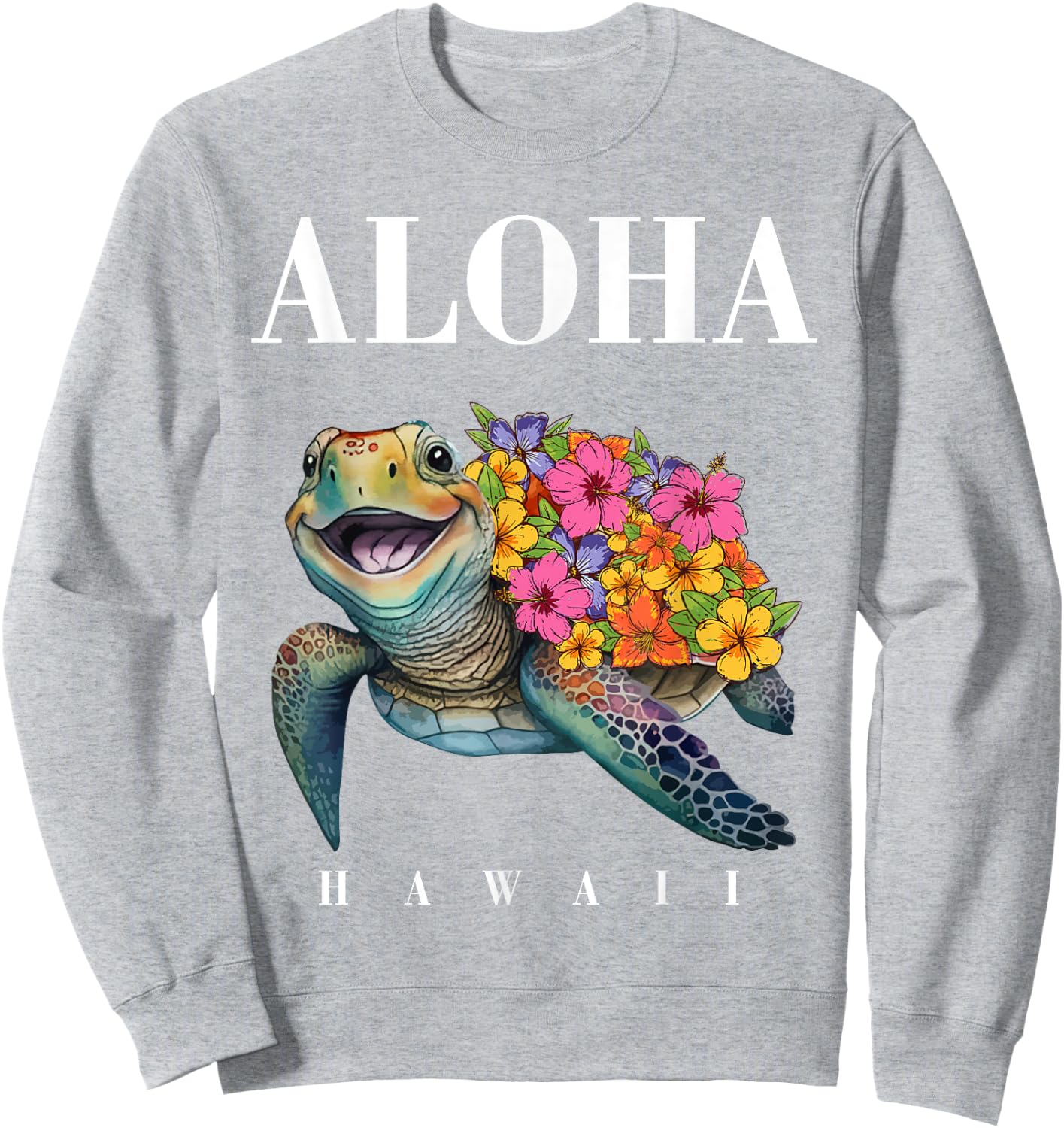 Teen Girl Hawaiian-Shirt Aloha Hawaii Sea Turtle Kids Women Sweatshirt - Sweatshirt | Ash