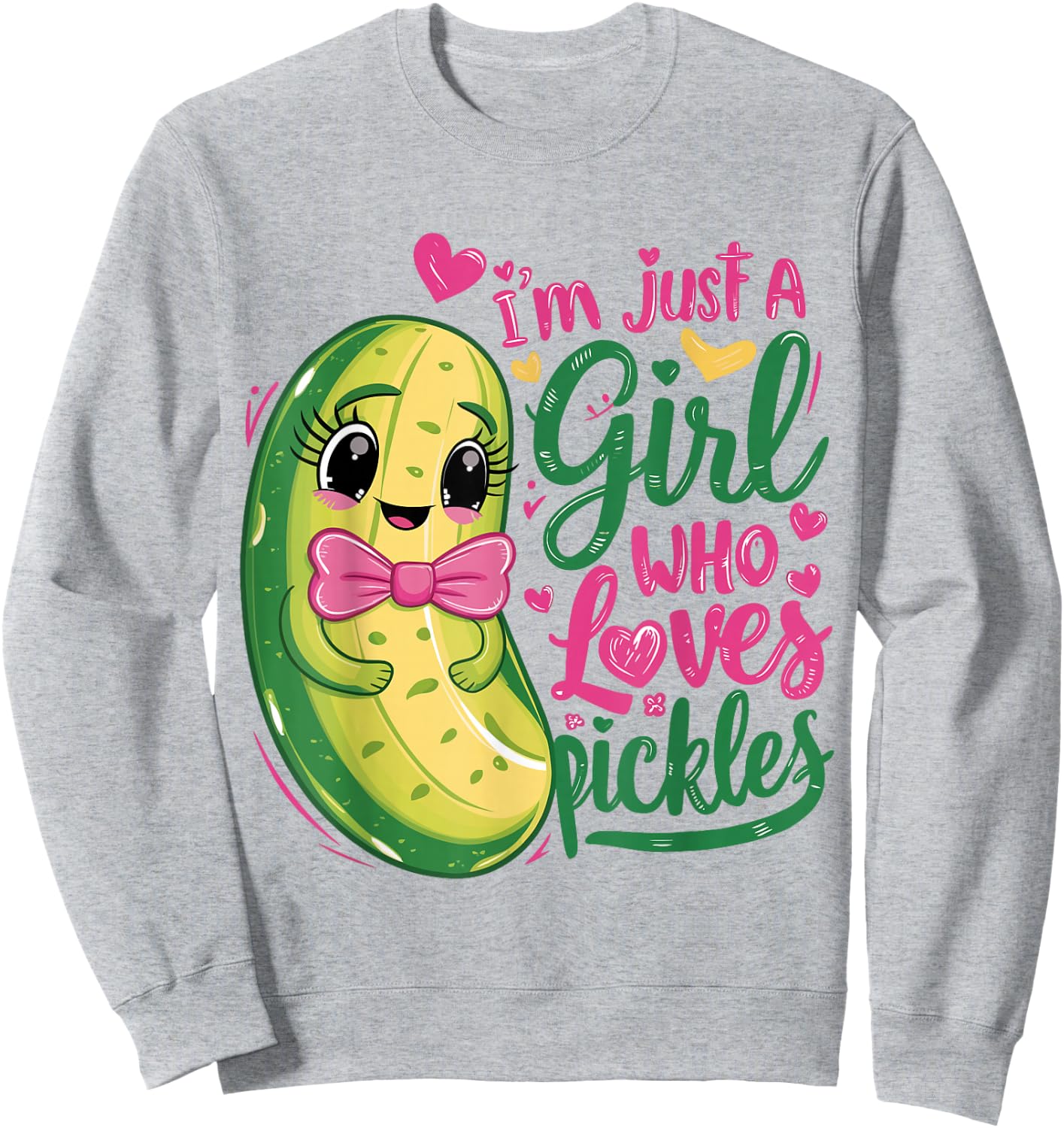 I'm Just a Girl Who Loves Pickles Cute Funny Pickle Lover Sweatshirt - Sweatshirt | Ash