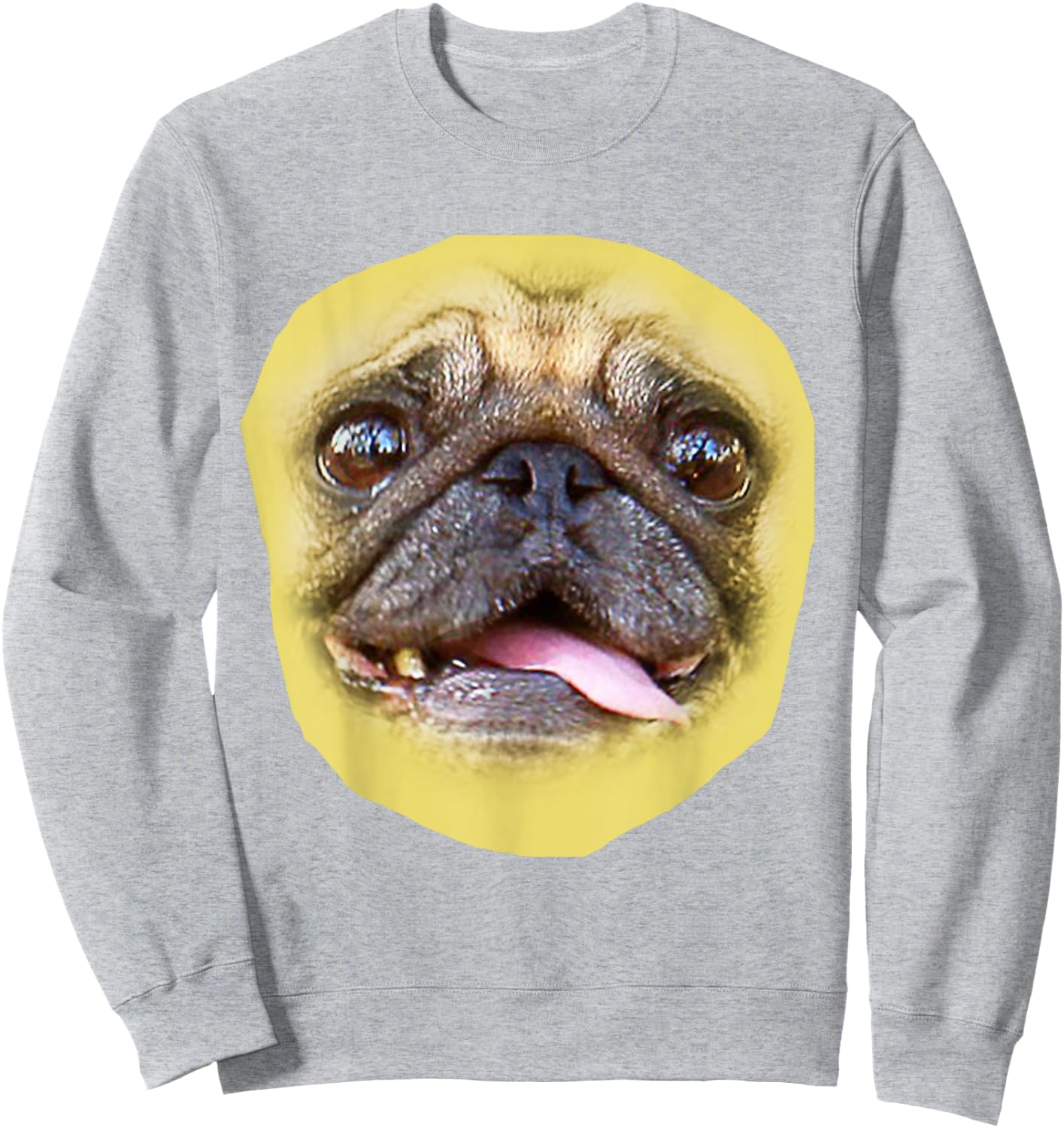 Pug Face, Dog Pugs Costume Sweatshirt - Sweatshirt | Ash