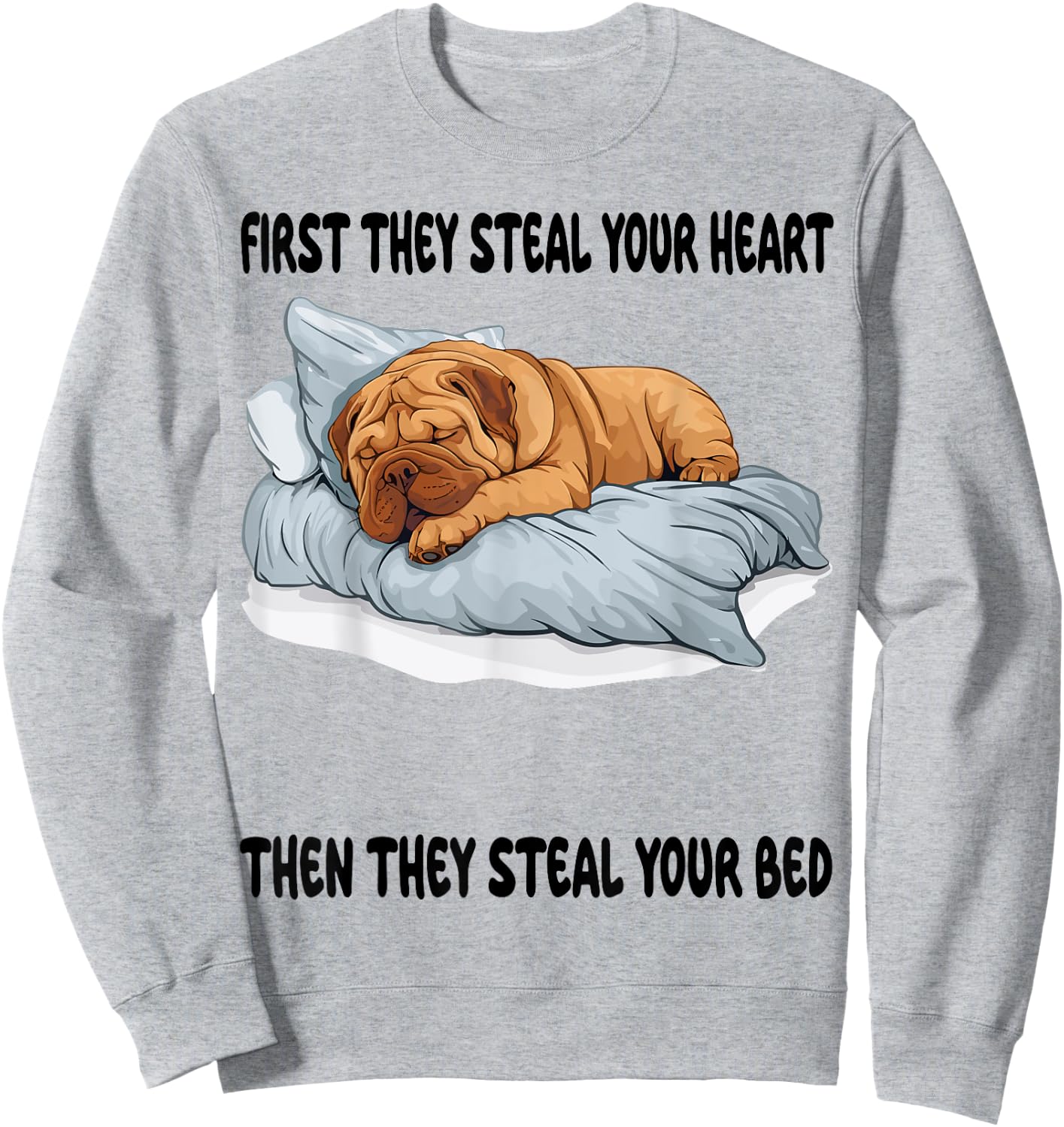 Chinese Shar Pei Sleeping Pajamas Nightgown Sweatshirt - Sweatshirt | Ash