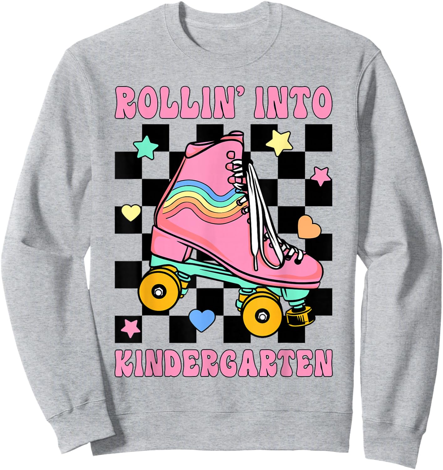Rolling Into Kindergarten Roller Skating Girl Back To School Sweatshirt - Sweatshirt | Ash