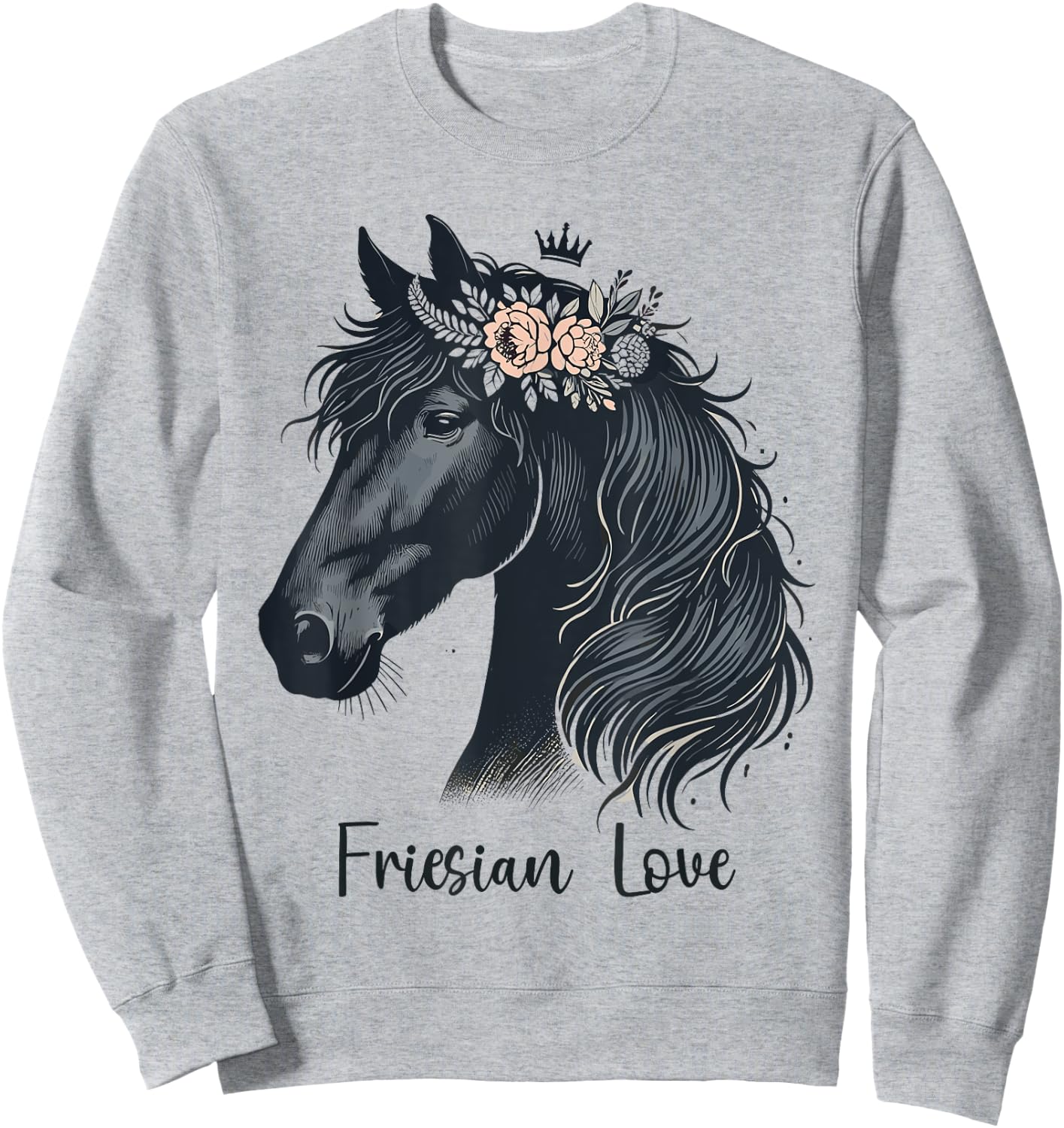 Friesian Horse Lover Majestic Friesian Horse Riding Sweatshirt - Sweatshirt | Ash