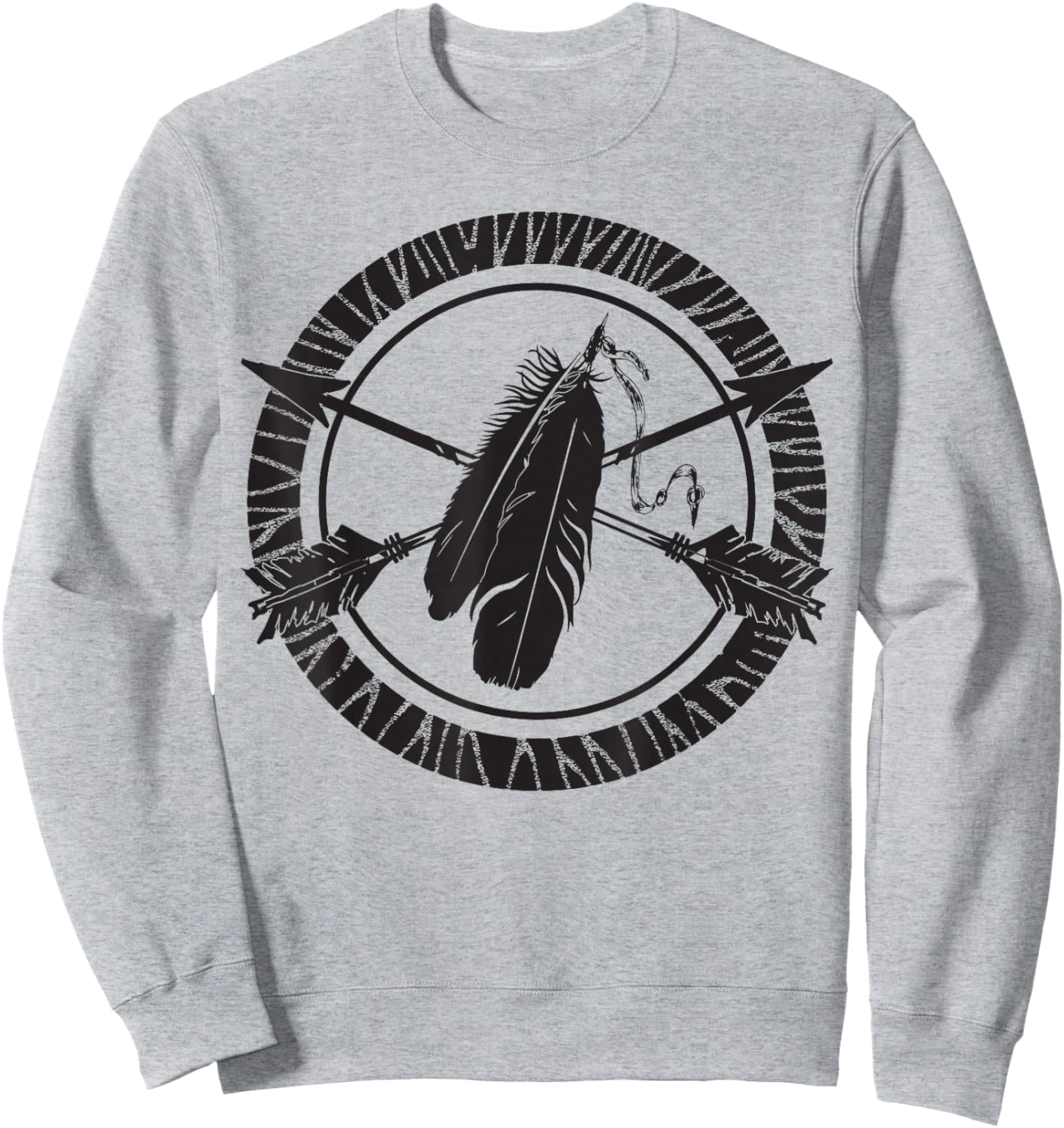 Native American Indian T Shirts. Cross Arrows , Women Sweatshirt - Sweatshirt | Ash
