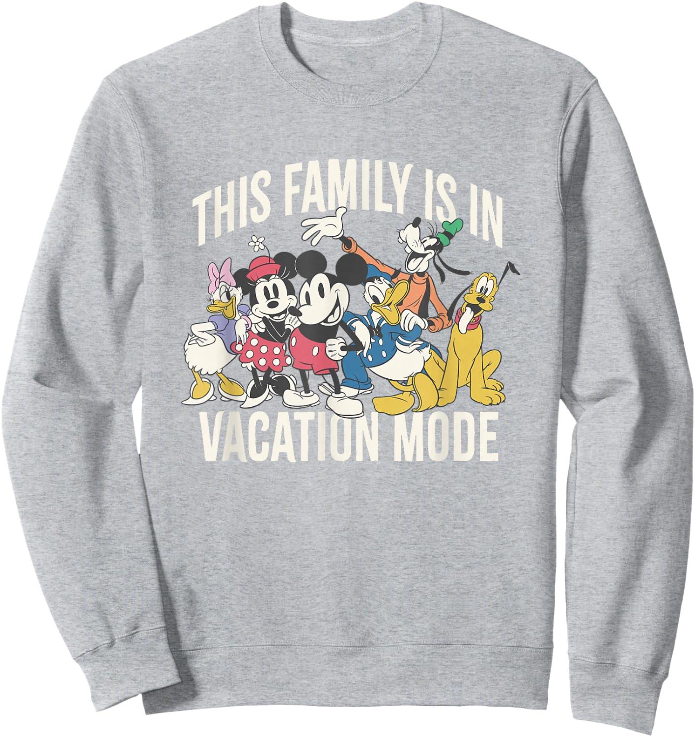 Disney Mickey and Friends This Family is in Vacation Mode Sweatshirt - Sweatshirt | Ash