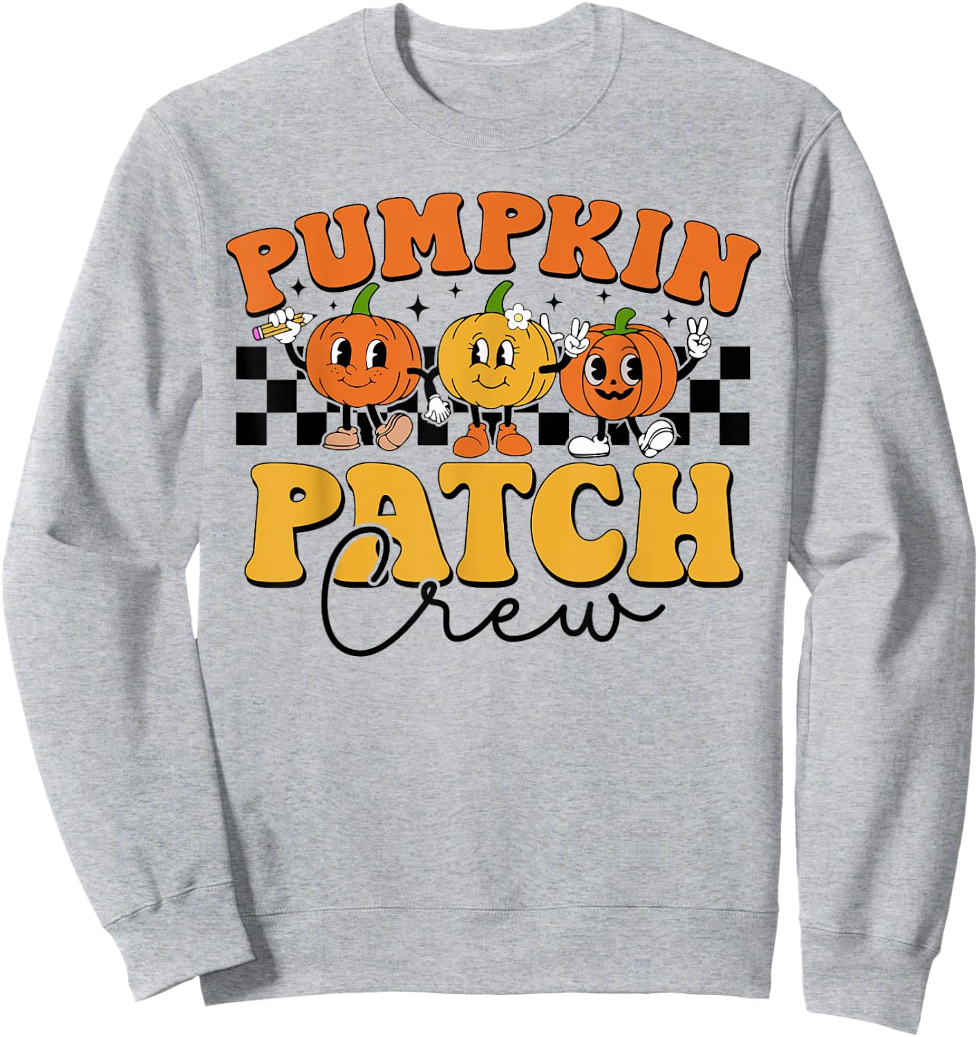 Pumpkin Patch Crew Retro Fall Autumn Thanksgiving Sweatshirt - Sweatshirt | Ash