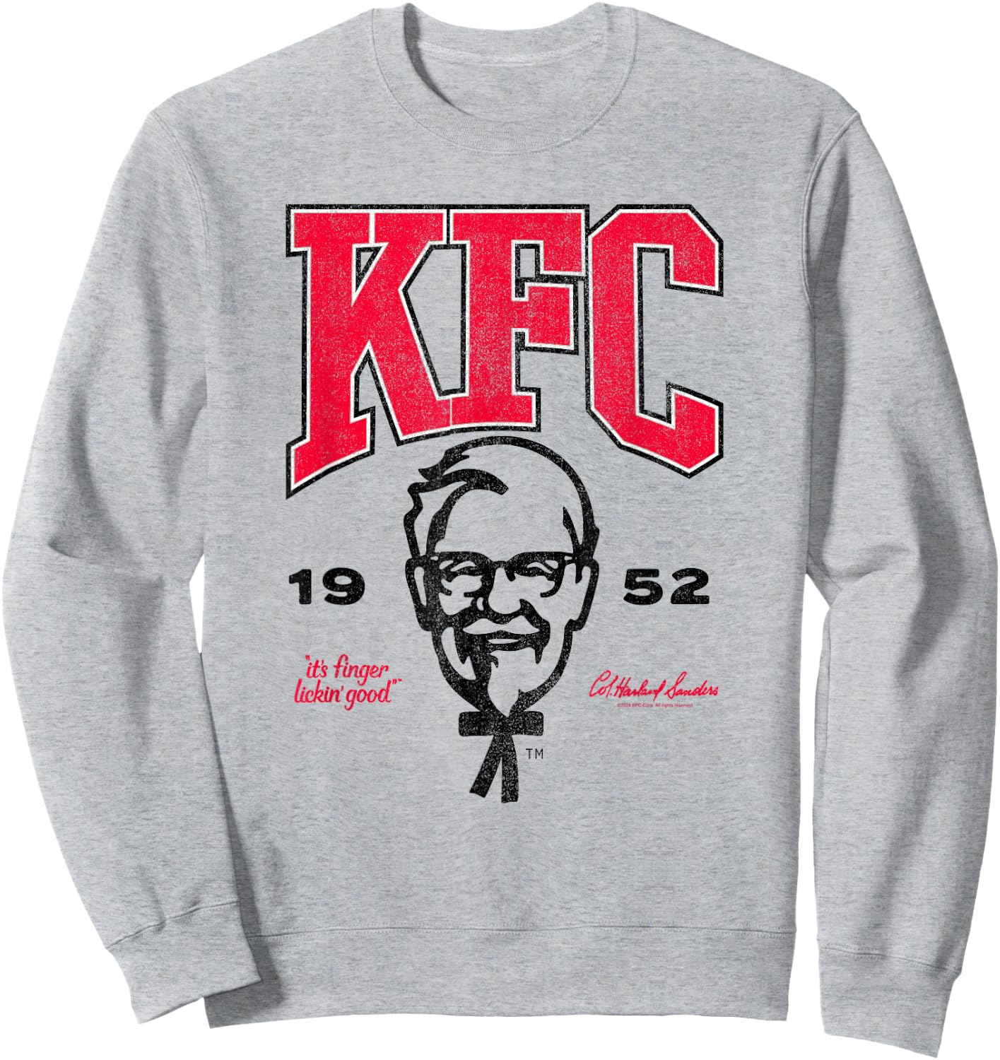 Officially Licensed KFC Colonel Sanders Chicken the Hard Way Sweatshirt - Sweatshirt | Ash