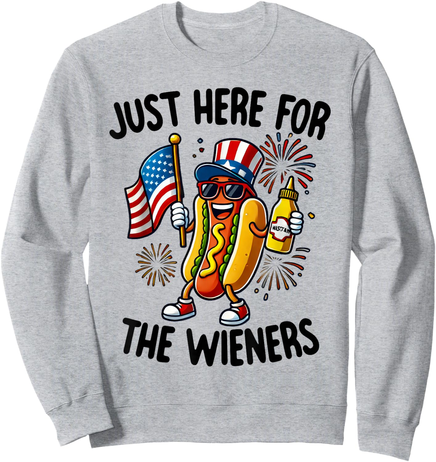 I'm Just Here For The Wieners Hot-Dog Lovers 4Th Of July Women Kids Men Sweatshirt - Sweatshirt | Ash