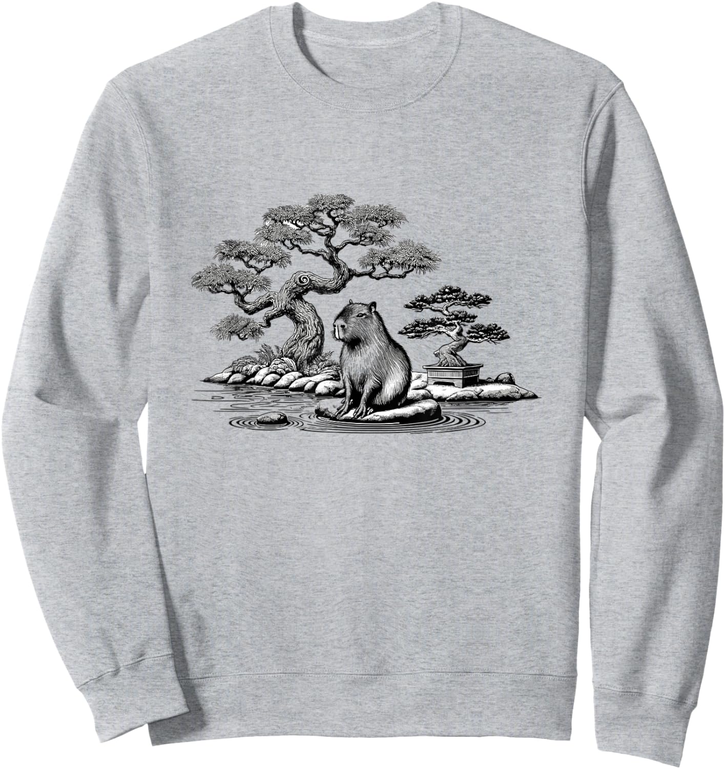 Retro Capybara Japanese Art Sweatshirt - Sweatshirt | Ash