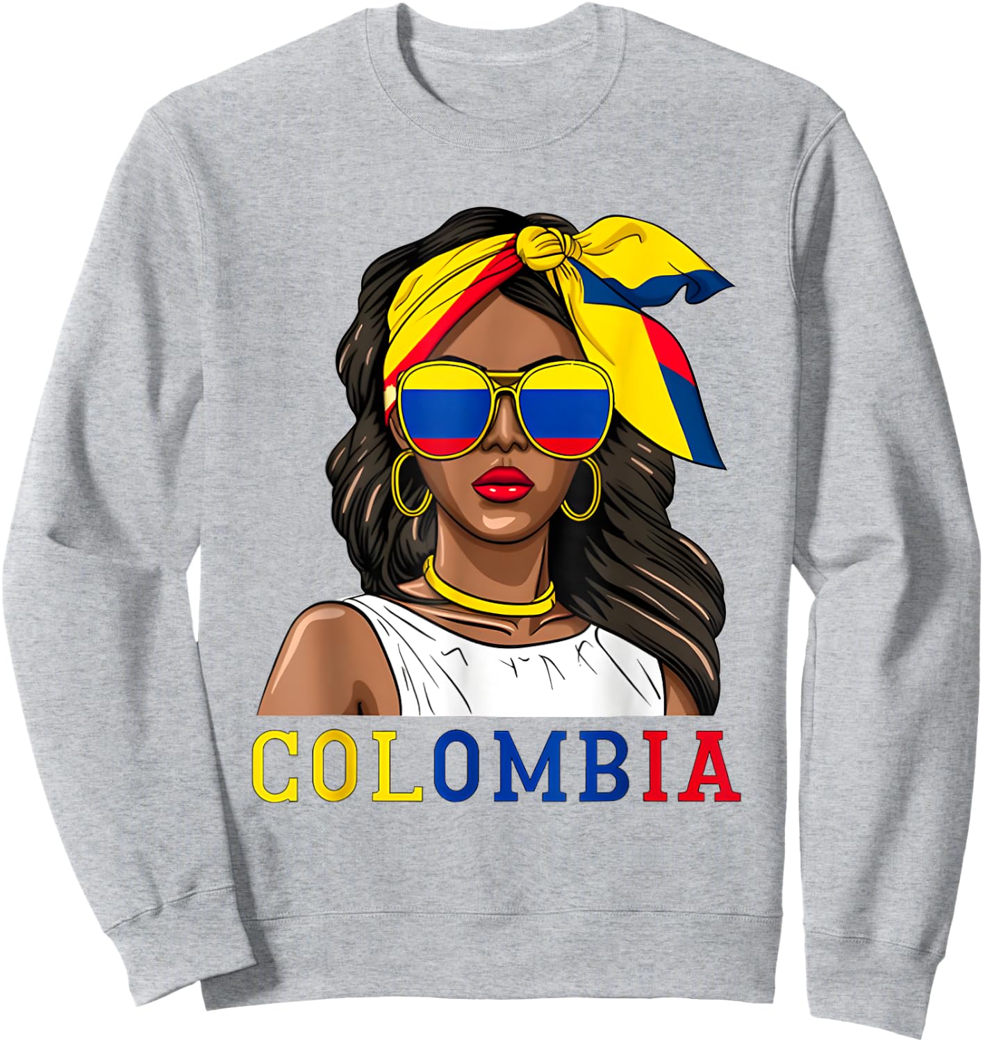 Colombianas Souvenirs Products Woman Flag Roots Colombia Sweatshirt - Sweatshirt | Ash