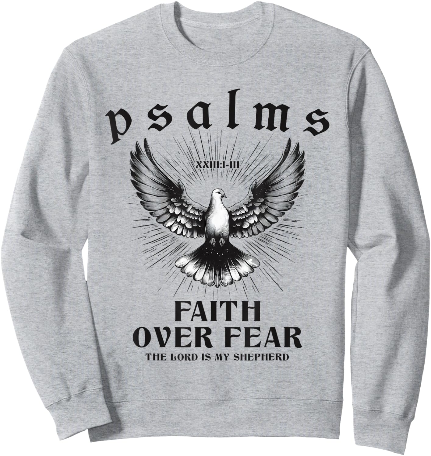 Retro Faith Over Fear Bible Verse Aesthetic Christian Dove Sweatshirt - Sweatshirt | Ash