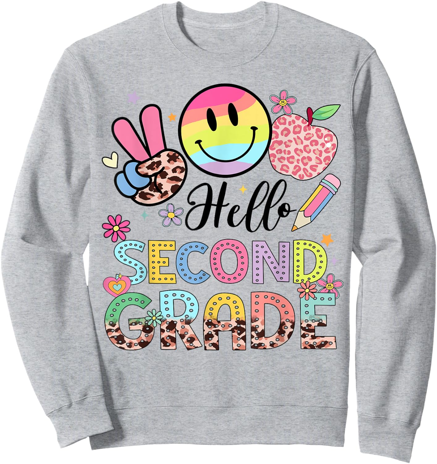 Hello 2nd grade Boy Girl Teacher Back To School 2nd grade Sweatshirt - Sweatshirt | Ash