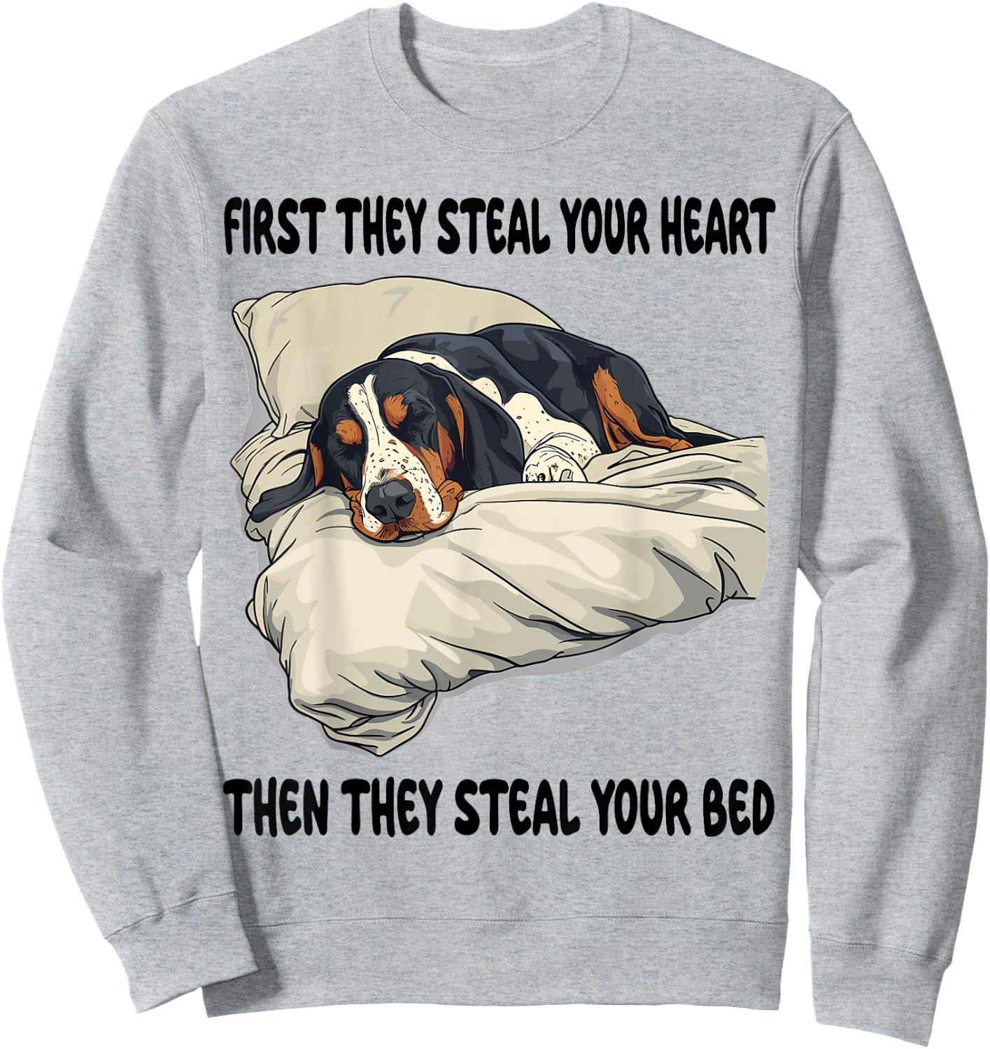Bluetick Coonhound Sleeping Pajamas Nightgown Sweatshirt - Sweatshirt | Ash