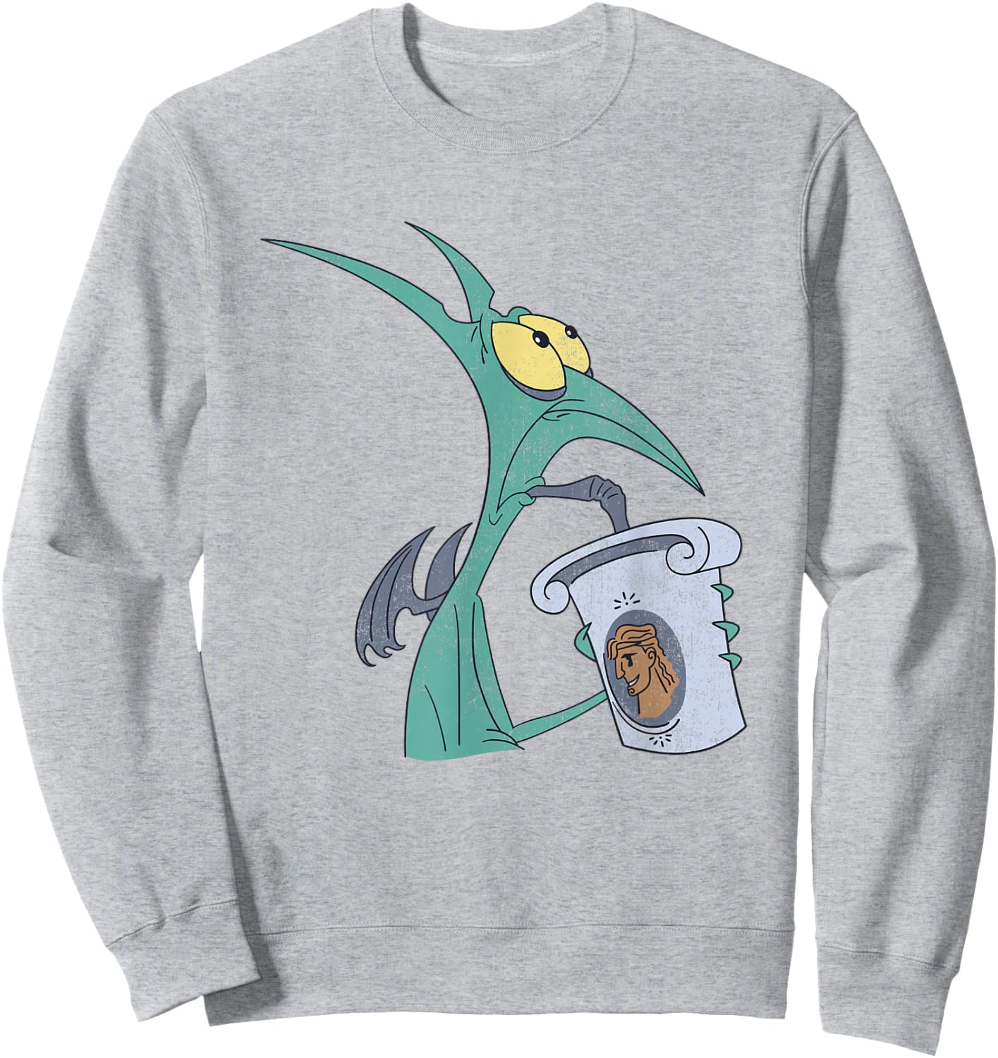 Disney Hercules I Am Panic Distressed Big Chest Portrait Sweatshirt - Sweatshirt | Ash