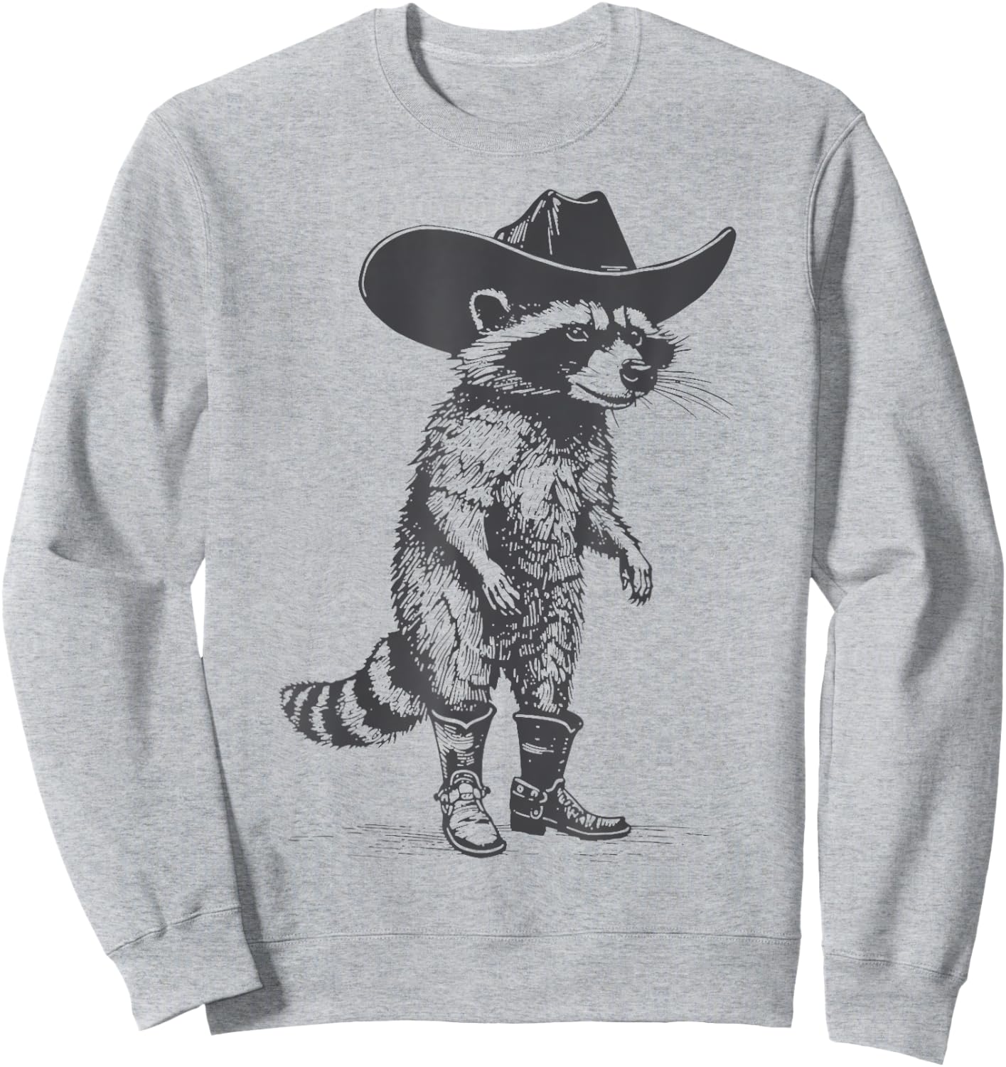 Vintage Western Country Raccoon Cowboy Cowgirl Trash Panda Sweatshirt - Sweatshirt | Ash