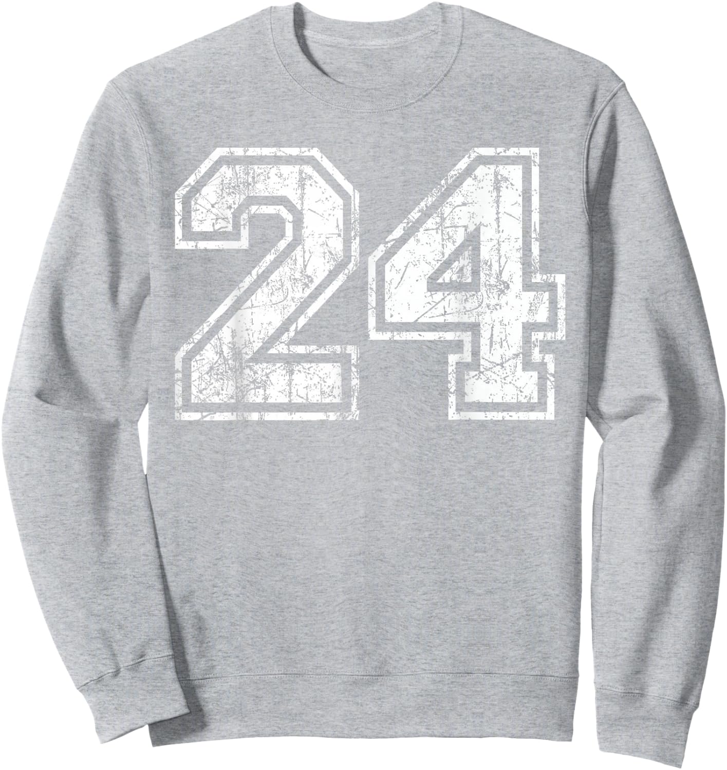 Basketball Player Jersey Number 24 Vintage Distressed Gift Sweatshirt - Sweatshirt | Ash
