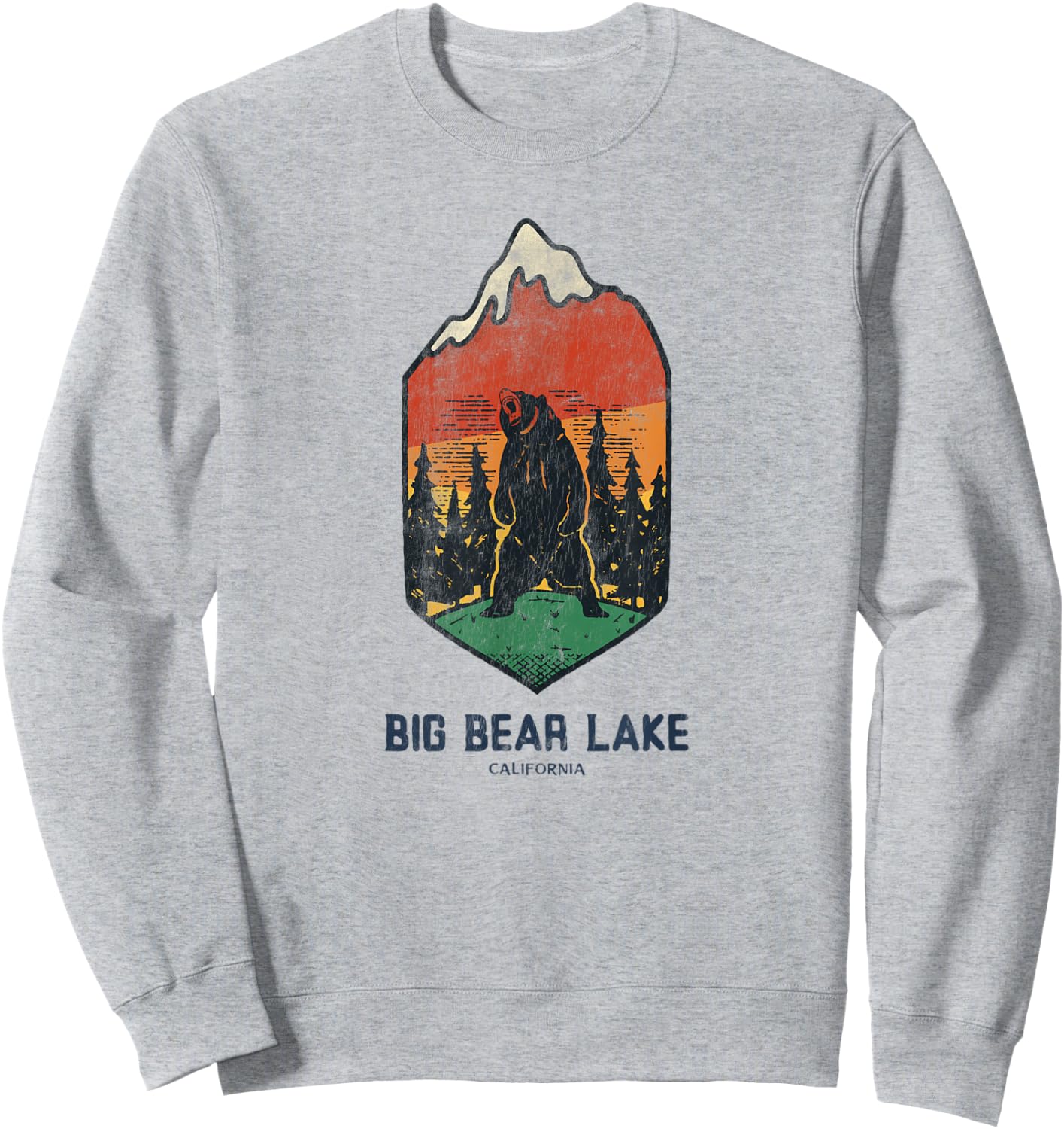 Vintage Retro Big Bear Lake California Sweatshirt - Sweatshirt | Ash