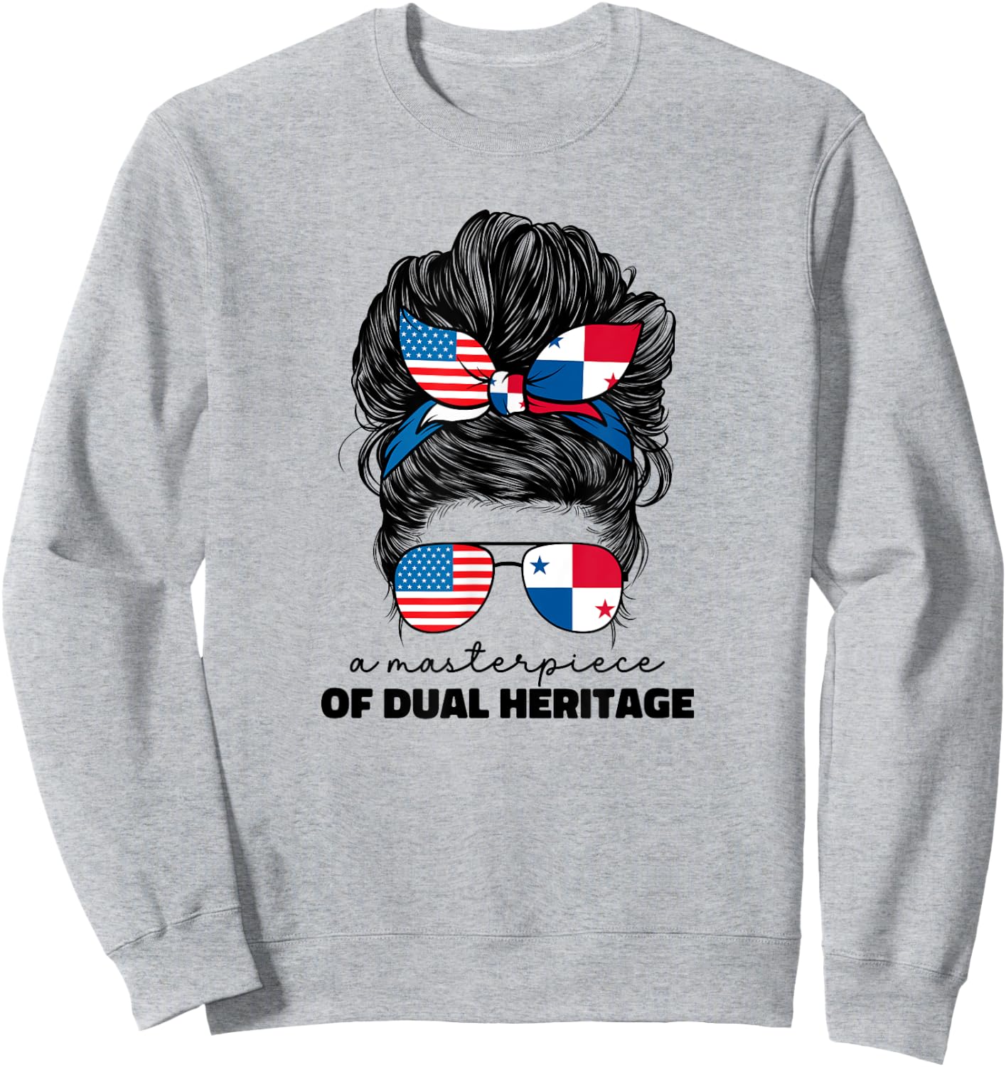 Half American And Panamanian Panama Usa Flag Girl Women Sweatshirt - Sweatshirt | Ash