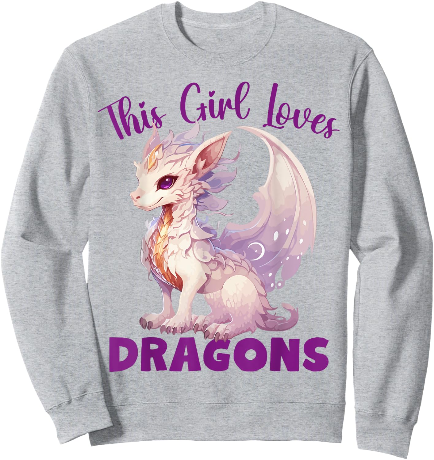 This Girl Loves Dragon for Dragon Loving Girls Sweatshirt - Sweatshirt | Ash
