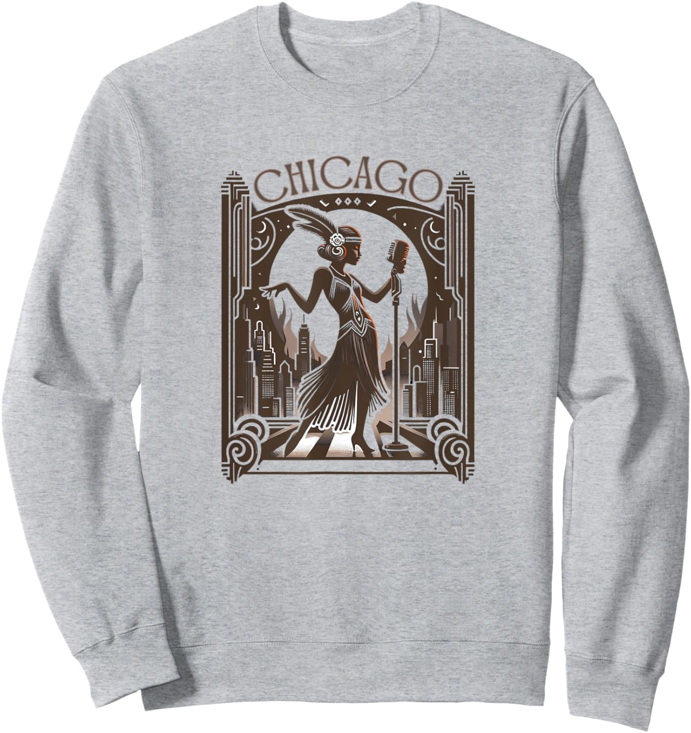 Chicago Jazz Art Deco 1920s Musical Theatre Musicals Flapper Sweatshirt - Sweatshirt | Ash