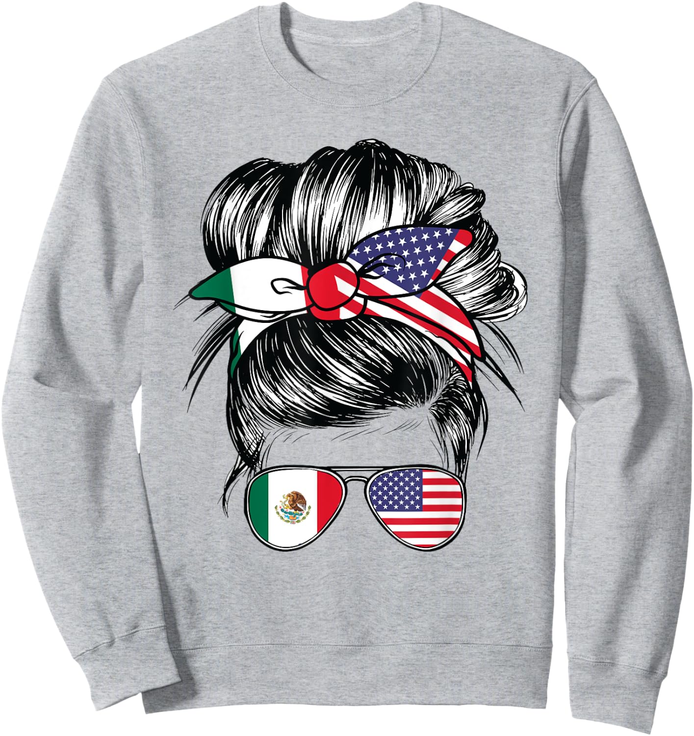 Mexican Flag Mexico Women American USA Heritage Mexico Sweatshirt - Sweatshirt | Ash