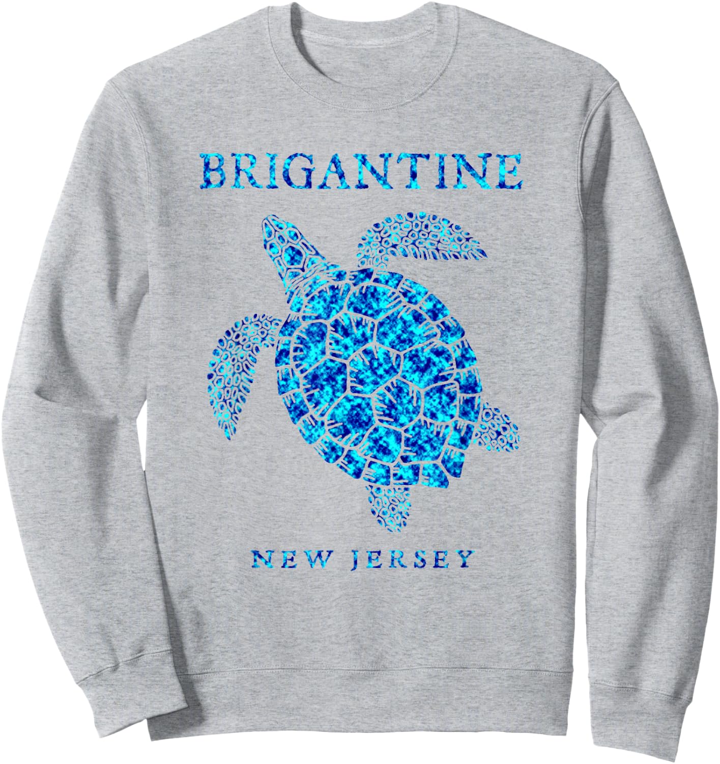 Brigantine New Jersey Sea Turtle Beach Girls Boys Souvenir Sweatshirt - Sweatshirt | Ash