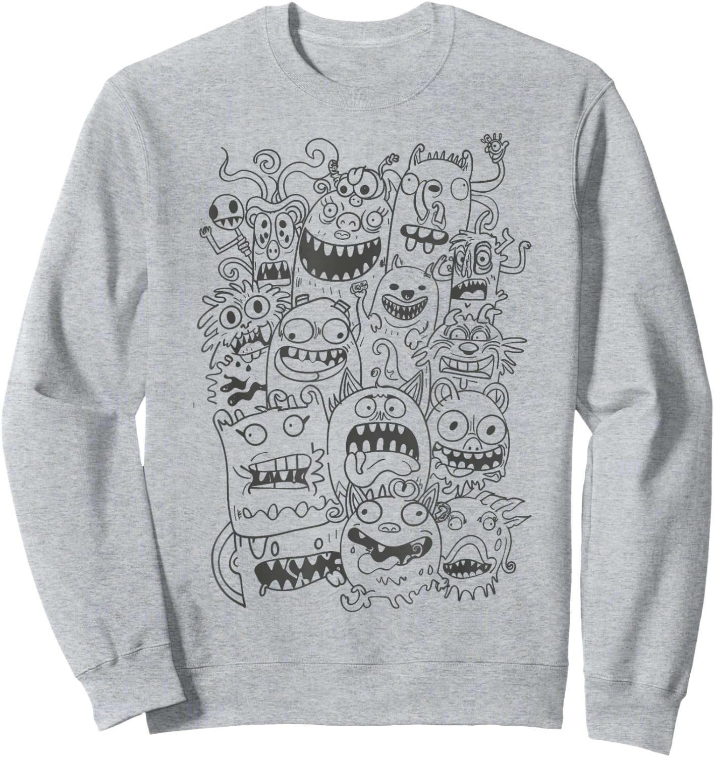Cute Cartoon Funny Monsters Art for Kids Sweatshirt - Sweatshirt | Ash