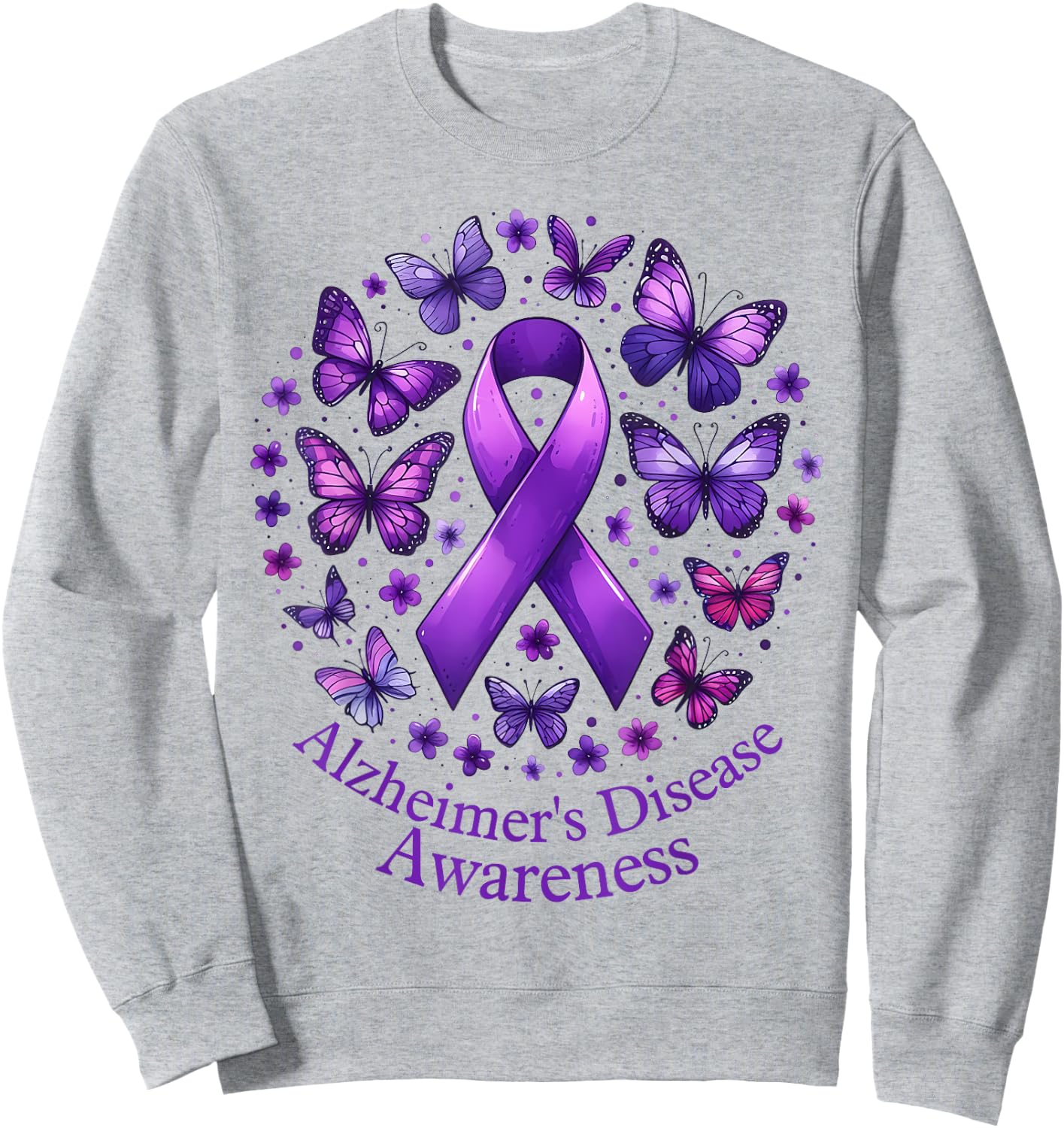 Wear Purple Alzheimer's Awareness Dementia Sweatshirt - Sweatshirt | Ash
