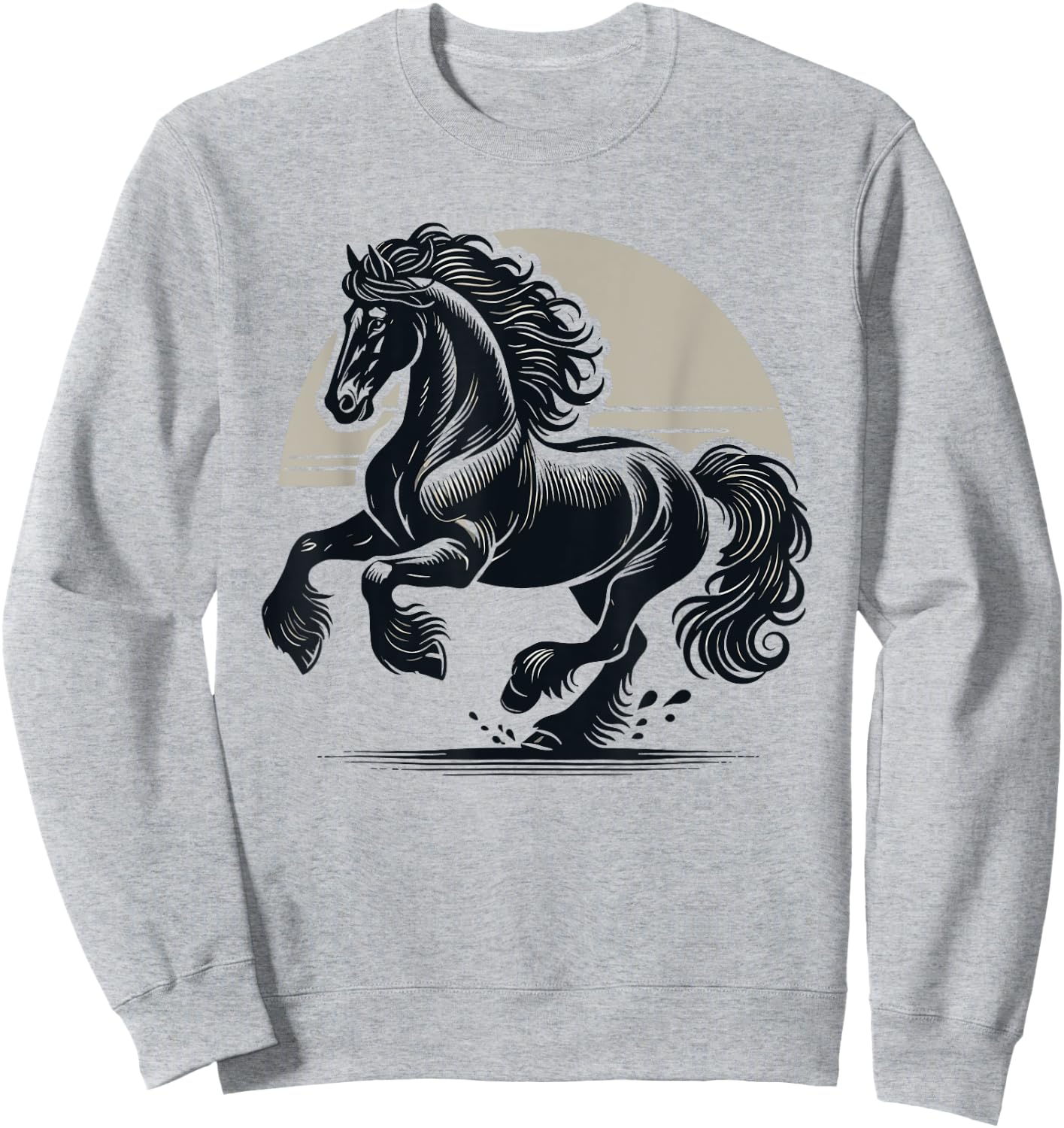 Friesian Horse Lover Majestic Friesian Horse Riding Sweatshirt - Sweatshirt | Ash