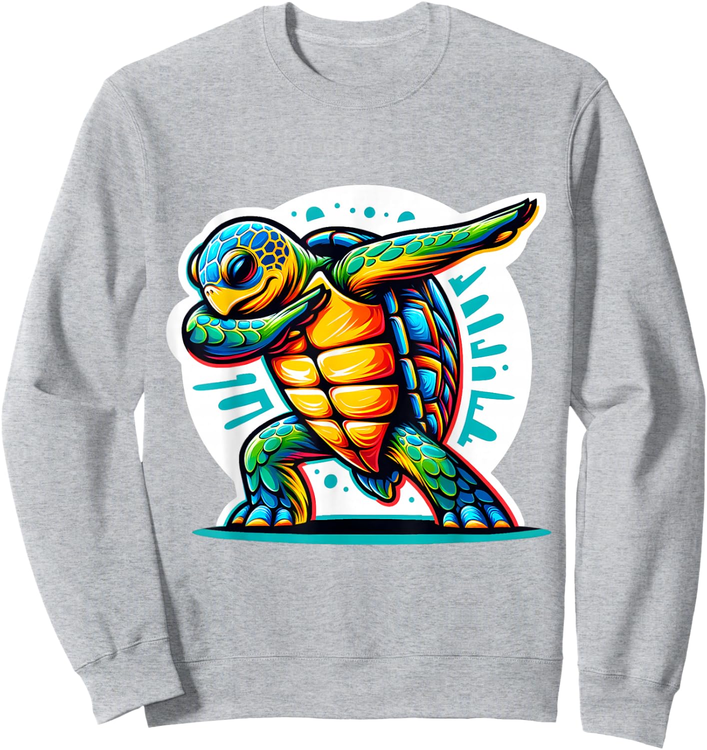 Sea Turtle Dabbing Cute Kids Boys Men Women Sweatshirt - Sweatshirt | Ash