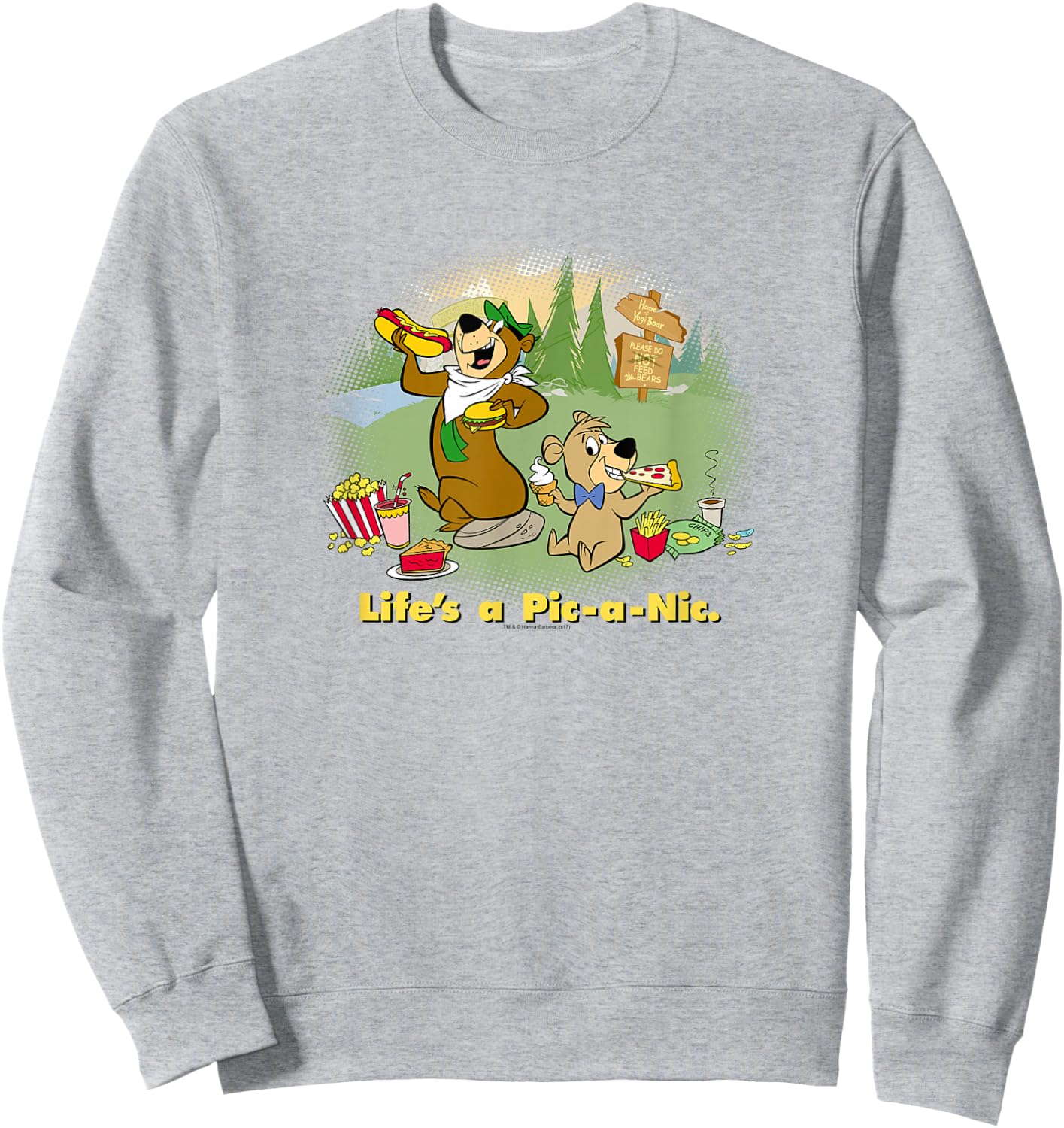 Yogi Bear Life's a Pic-a-Nic Sweatshirt - Sweatshirt | Ash