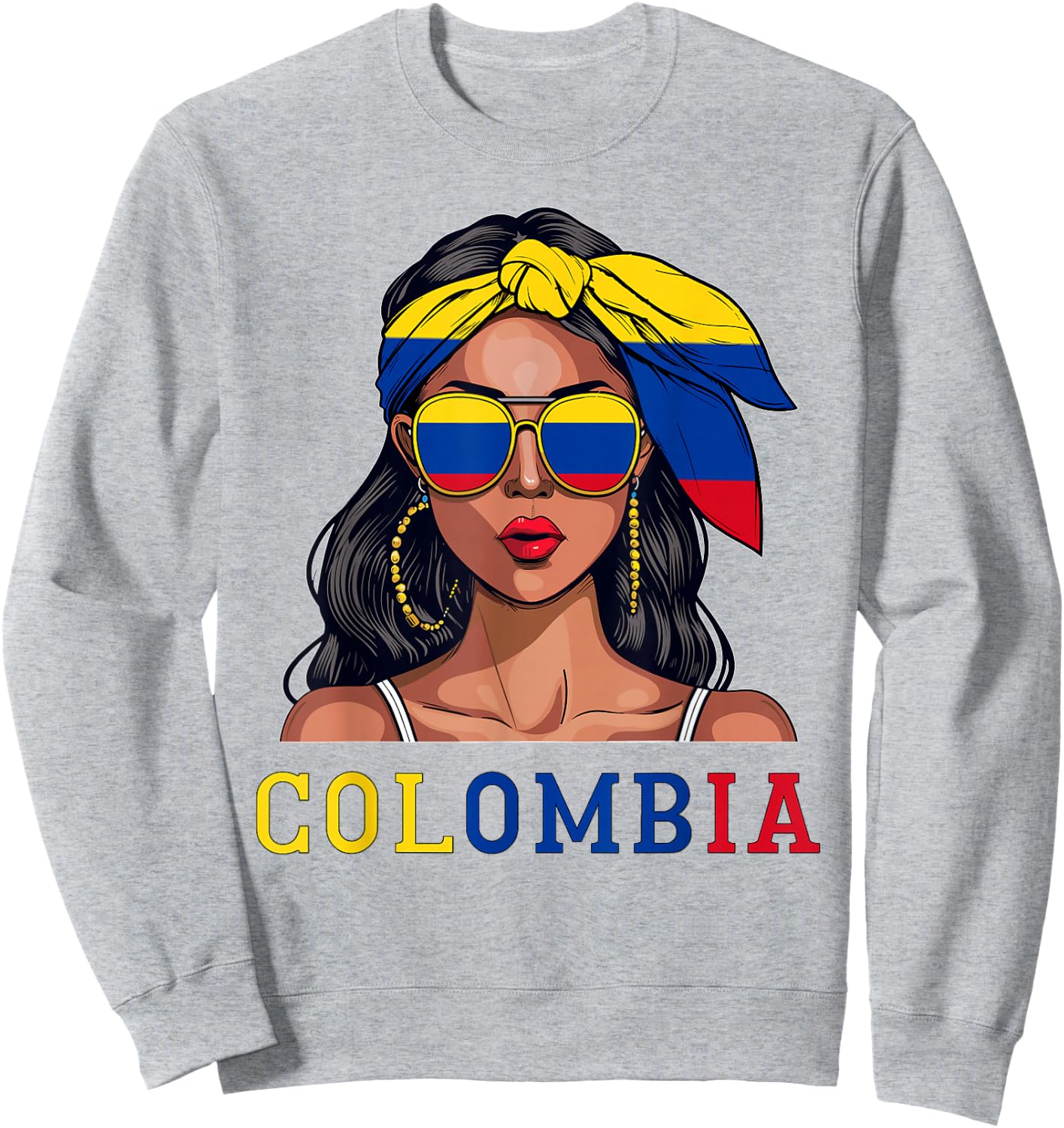 Colombianas Souvenirs Products Woman Flag Roots Colombia Sweatshirt - Sweatshirt | Ash