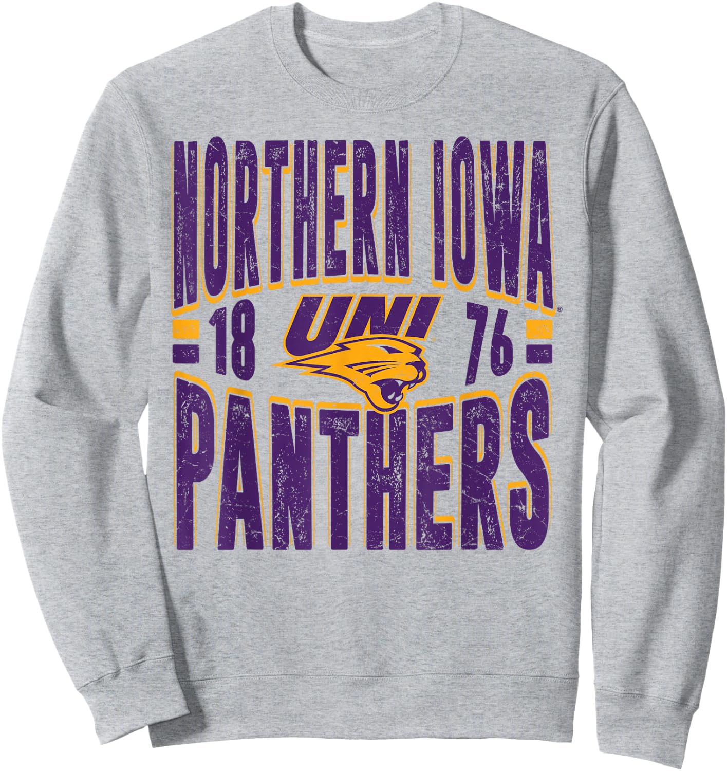 Northern Iowa Panthers Vintage 90's Retro White Sweatshirt - Sweatshirt | Ash