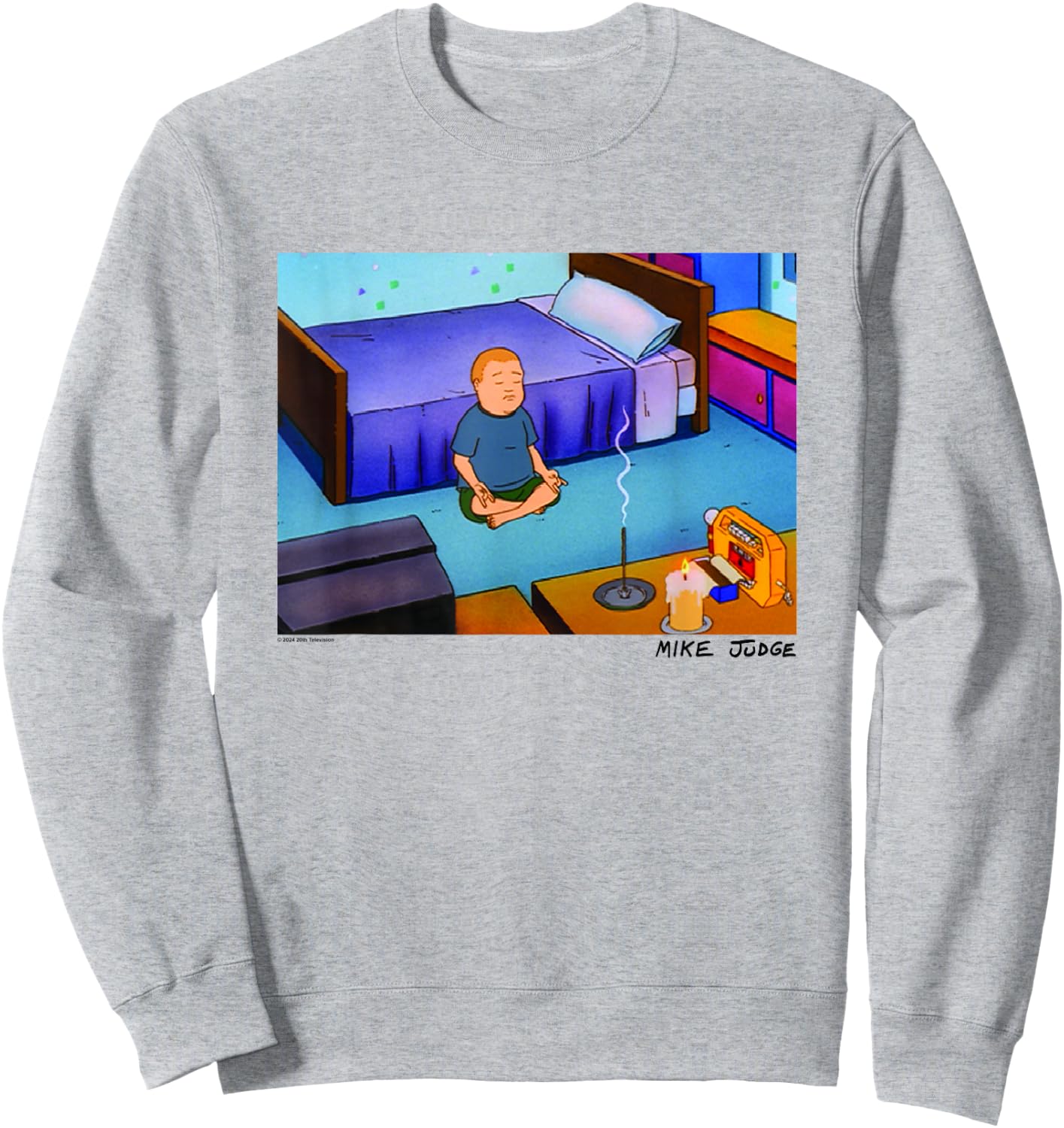King of The Hill Bobby Hill Inner Peace Big Chest Poster Sweatshirt - Sweatshirt | Ash