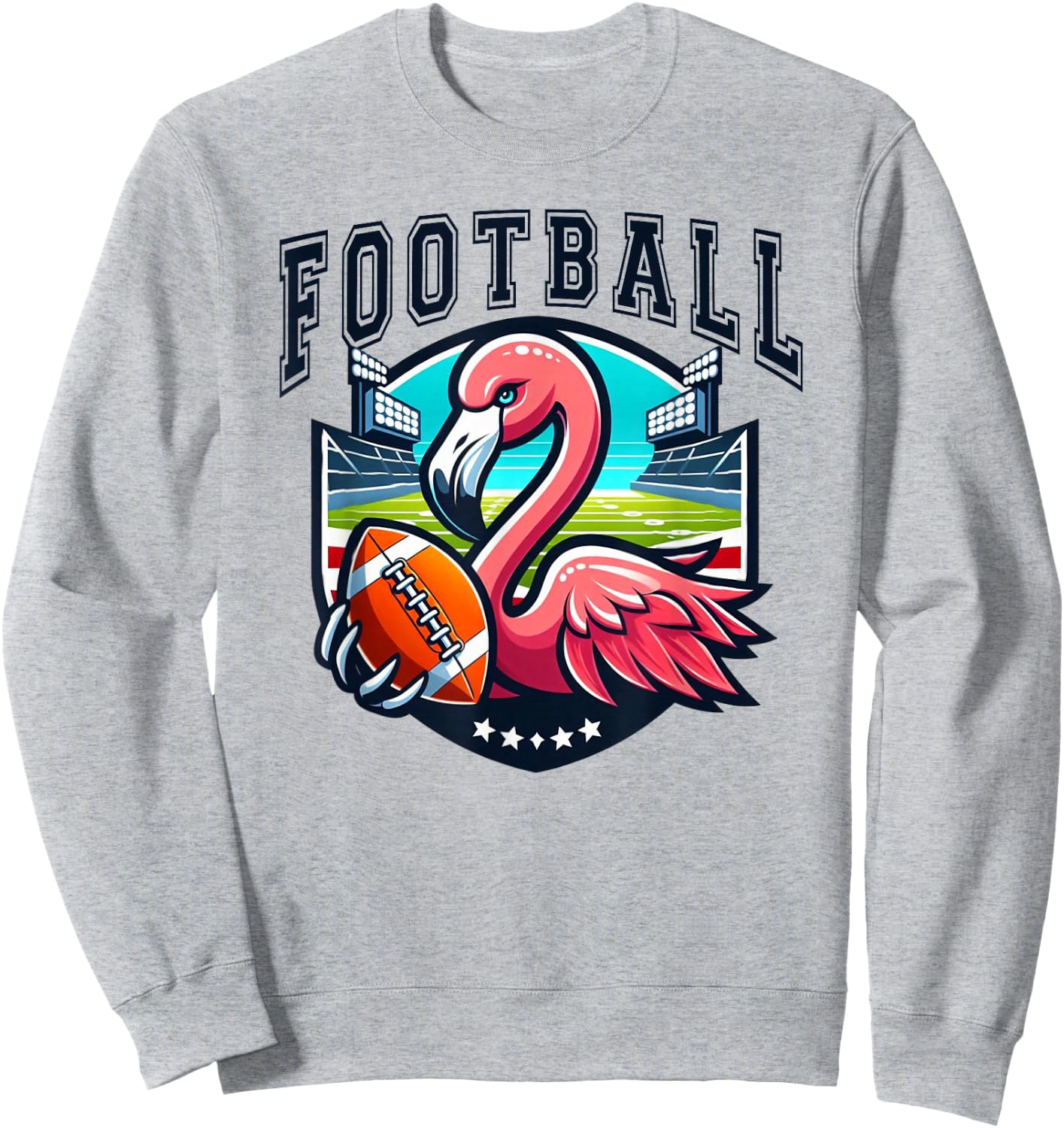 Football Pink Flamingo Playing Sweatshirt - Sweatshirt | Ash