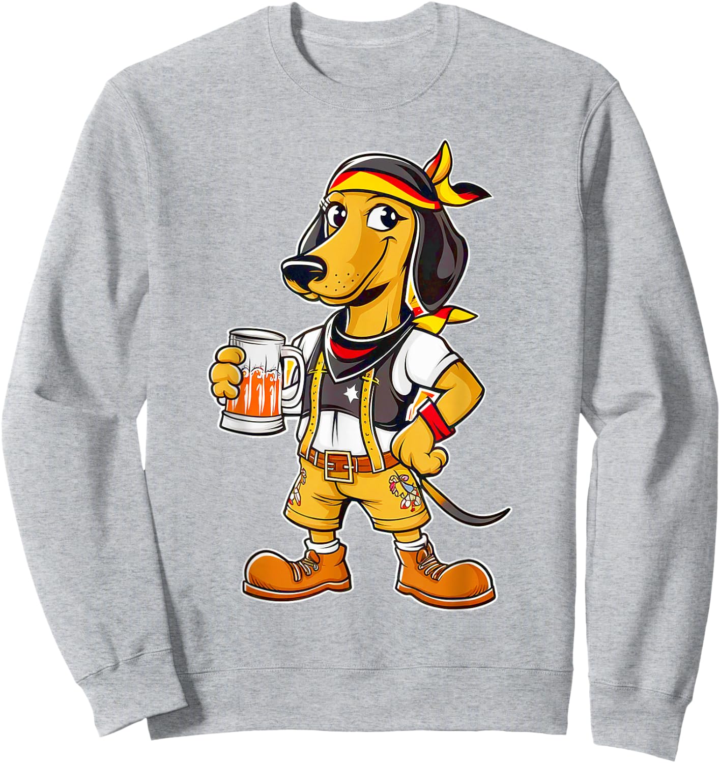 Dachshund German Clothing Oktoberfest Lederhosen Men's Cheers Sweatshirt - Sweatshirt | Ash