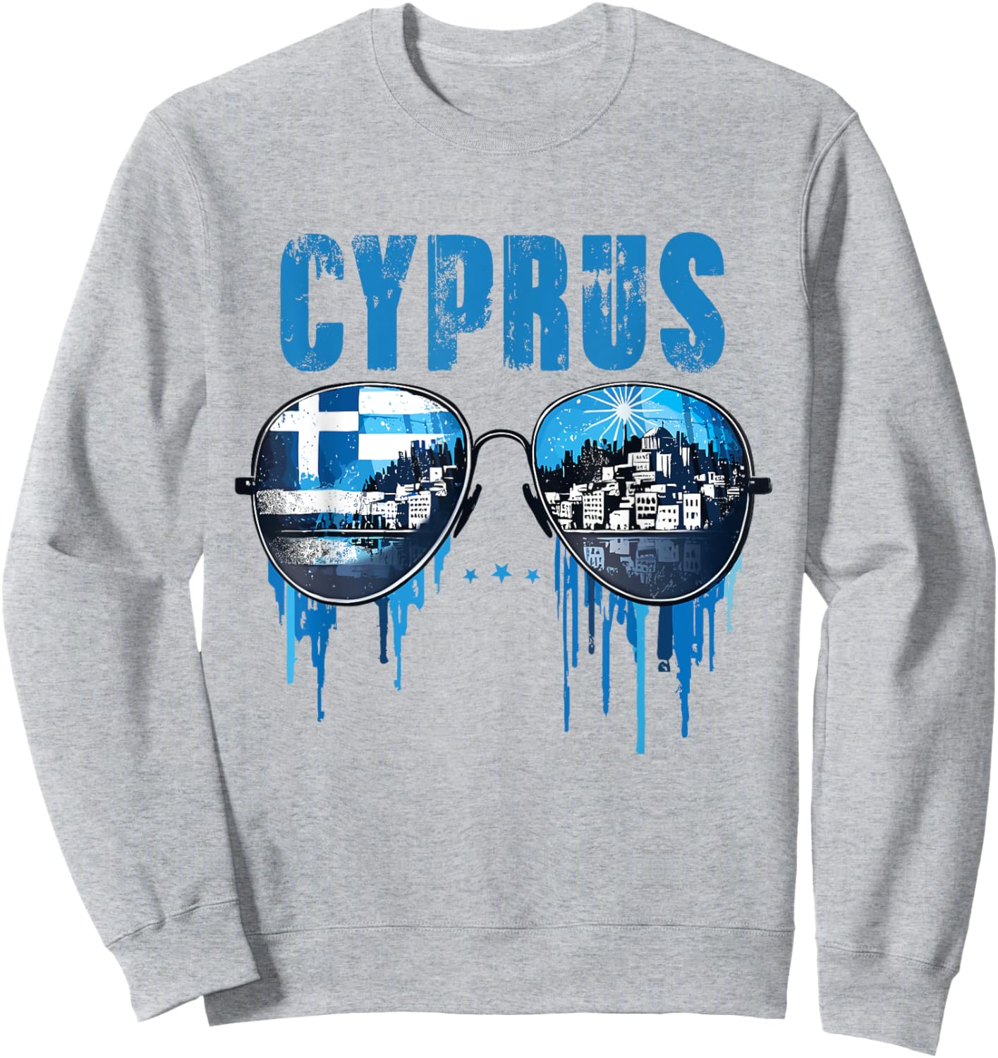 Cyprus Retro Sunglasses Sweatshirt - Sweatshirt | Ash