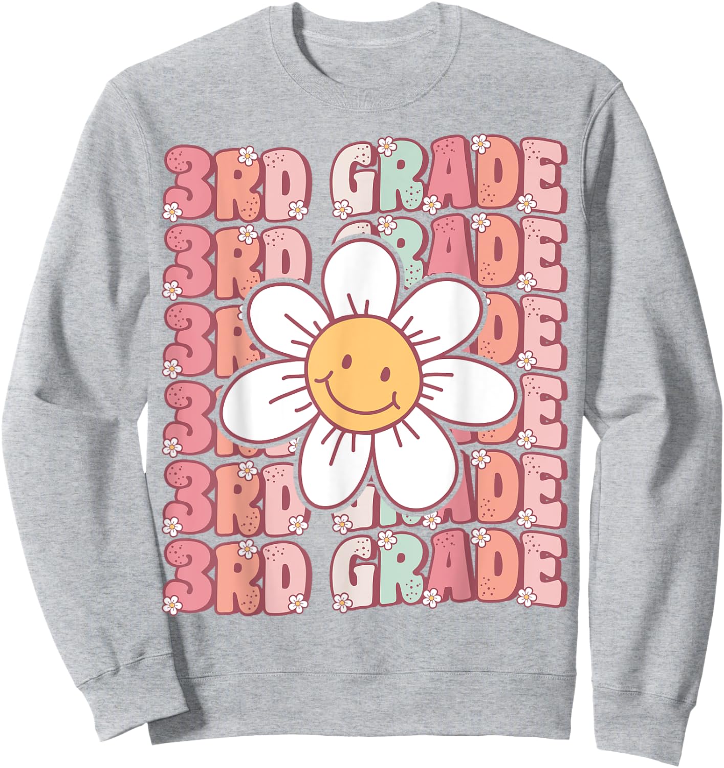 70s Groovy 3rd Grade Back To School First Day of Third Grade Sweatshirt - Sweatshirt | Ash