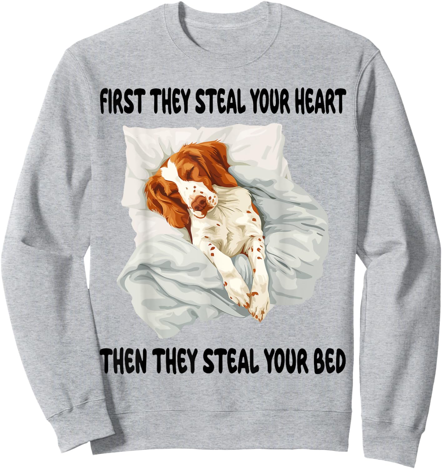 English Setter Sleeping Pajamas Nightgown Sweatshirt - Sweatshirt | Ash