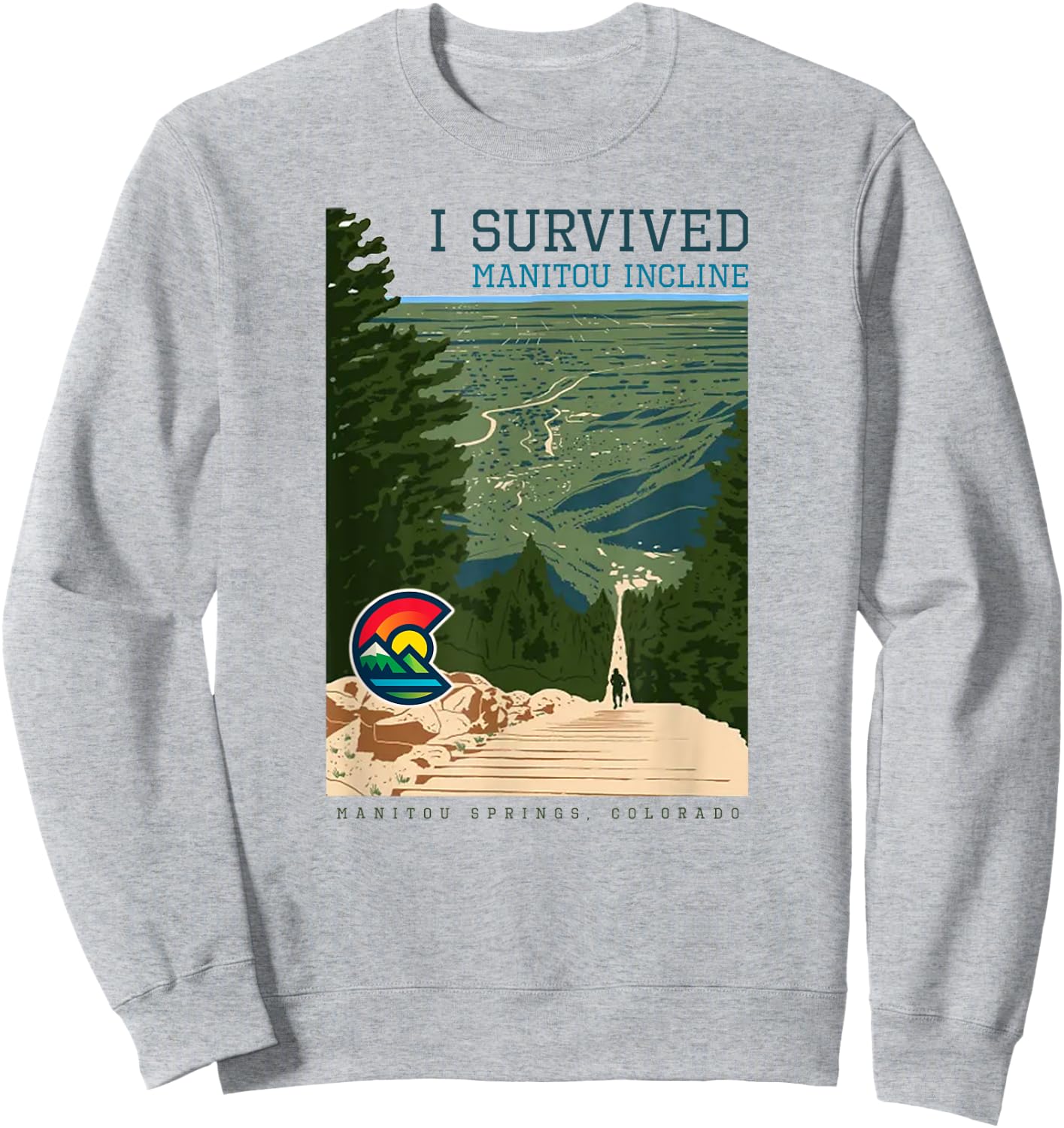 Manitou Incline, Colorado Sweatshirt - Sweatshirt | Ash