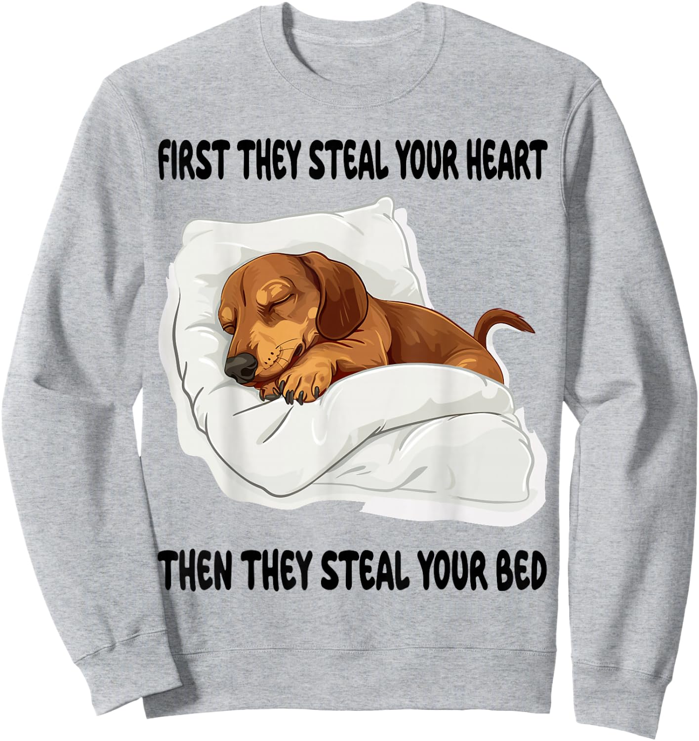 Dachshund Wiener Doxie Sleeping Pajamas Nightgown Sweatshirt - Sweatshirt | Ash