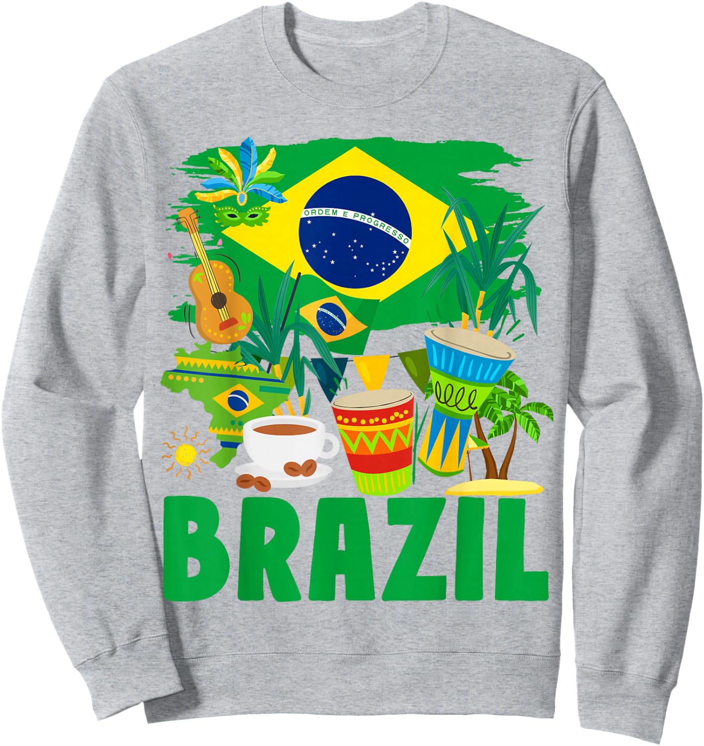 Brazil Flag Outfit Idea For Kids Brasil & Brazilian Flag Sweatshirt - Sweatshirt | Ash