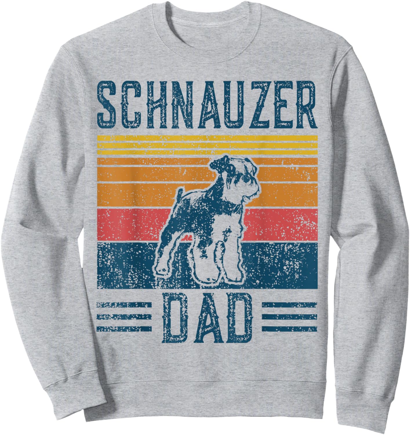 Dog | Schnauzer Pinscher Papa - Vintage Schnauzer Papa Women Girls Kids Sweatshirt - Sweatshirt | Ash