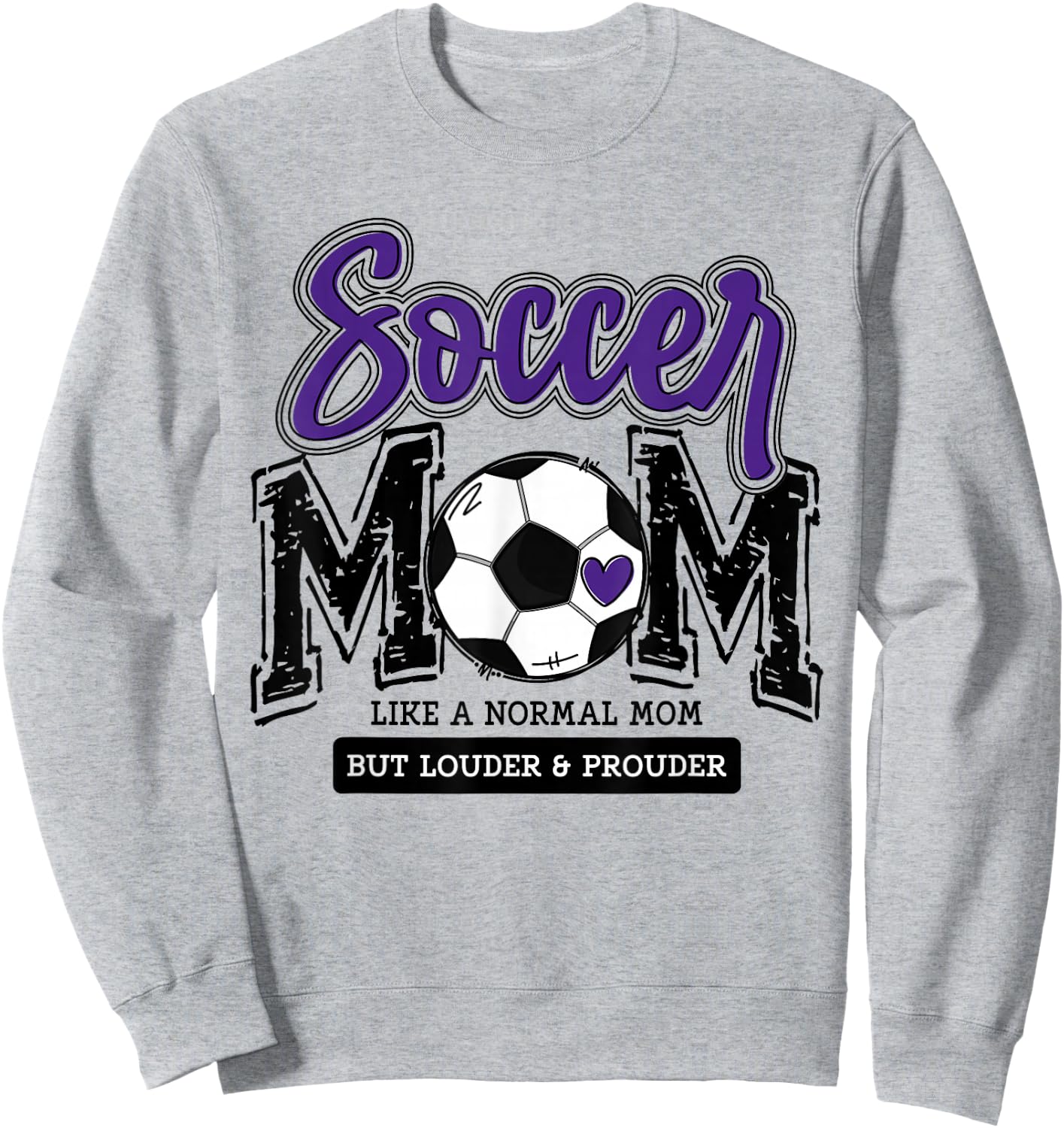 Soccer Mom Purple Soccer Player Calls Me Mama Soccer Team Sweatshirt - Sweatshirt | Ash