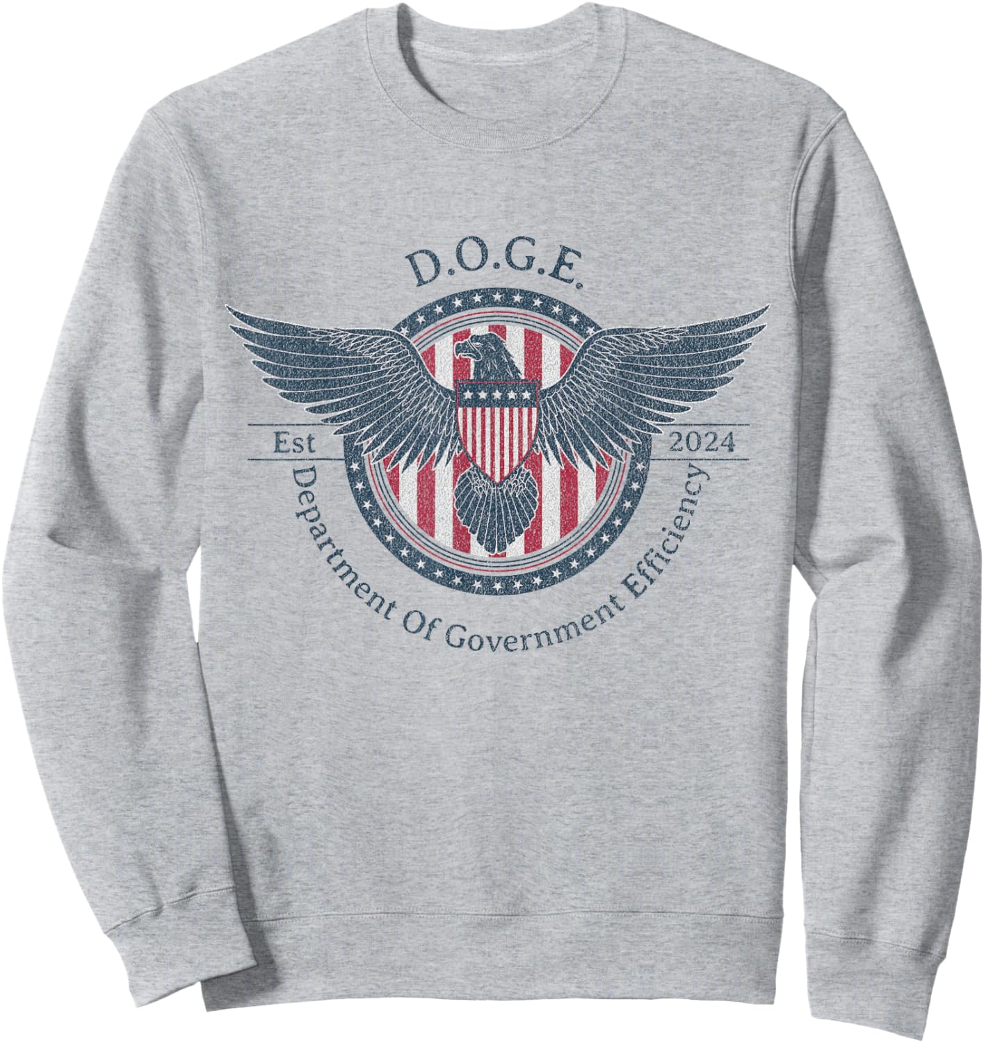 DOGE Department Of Government Efficiency Partiotic Sweatshirt - Sweatshirt | Ash